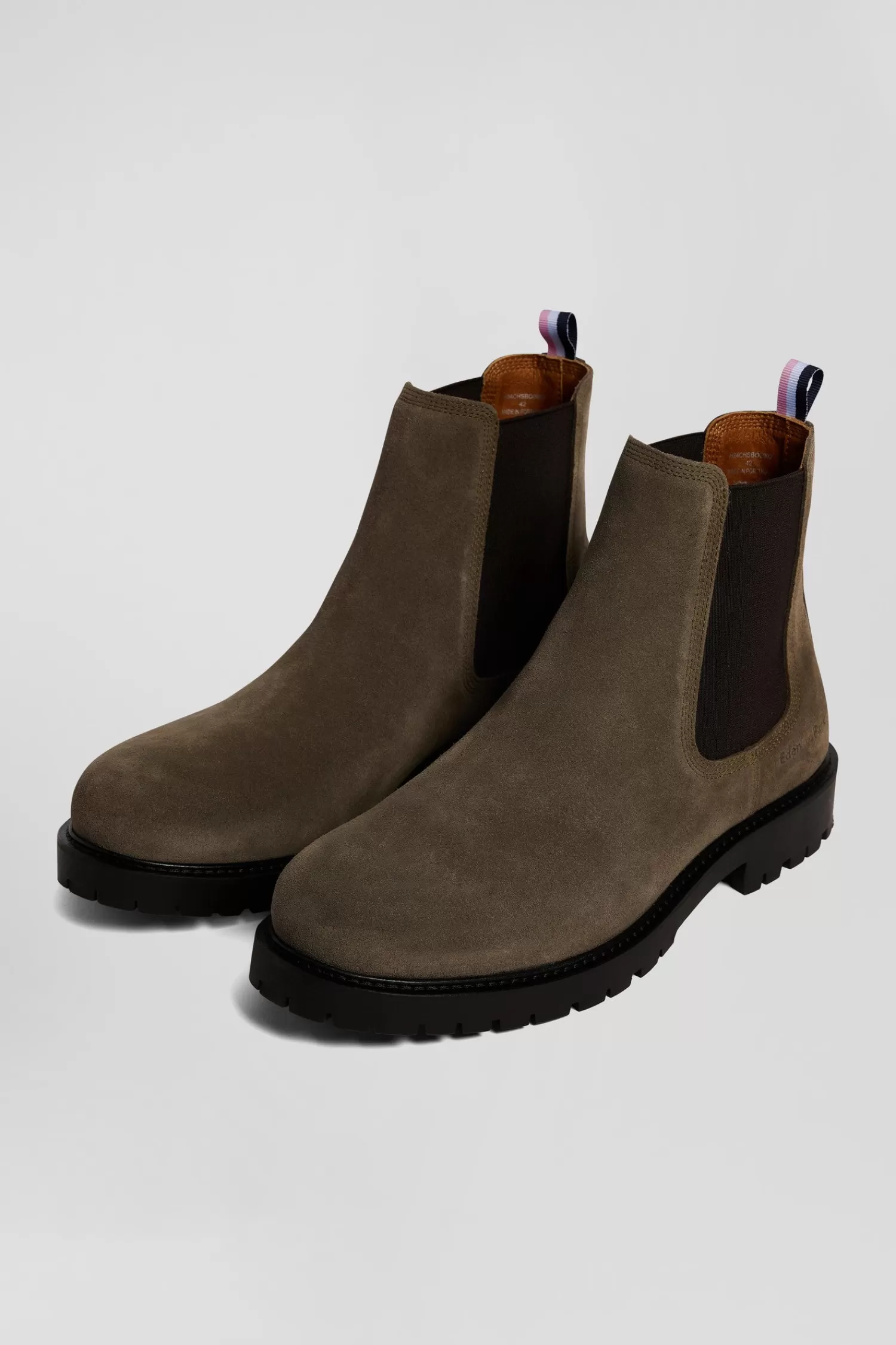Eden Park Chunky sole grey leather Chelsea boots< Boots