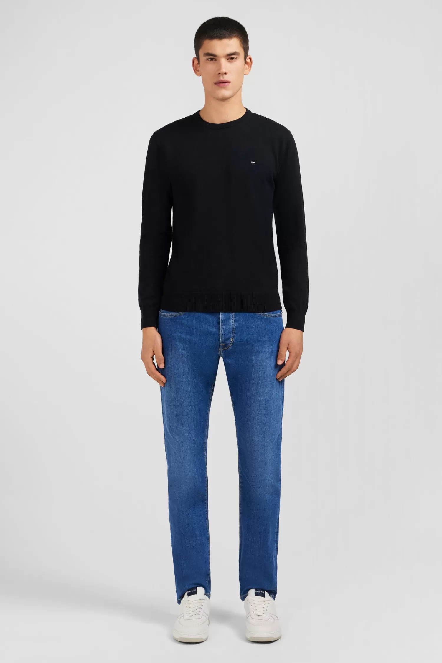 Eden Park Crew black cotton jumper< Sweaters