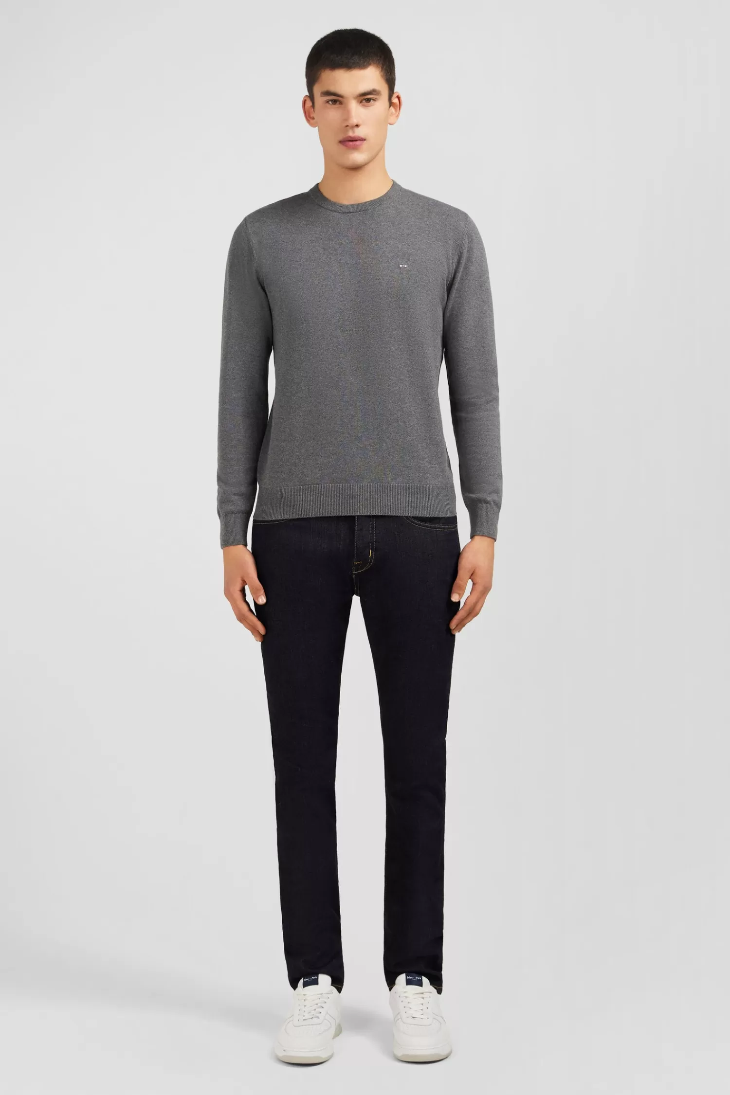 Eden Park Crew grey cotton jumper< Sweaters