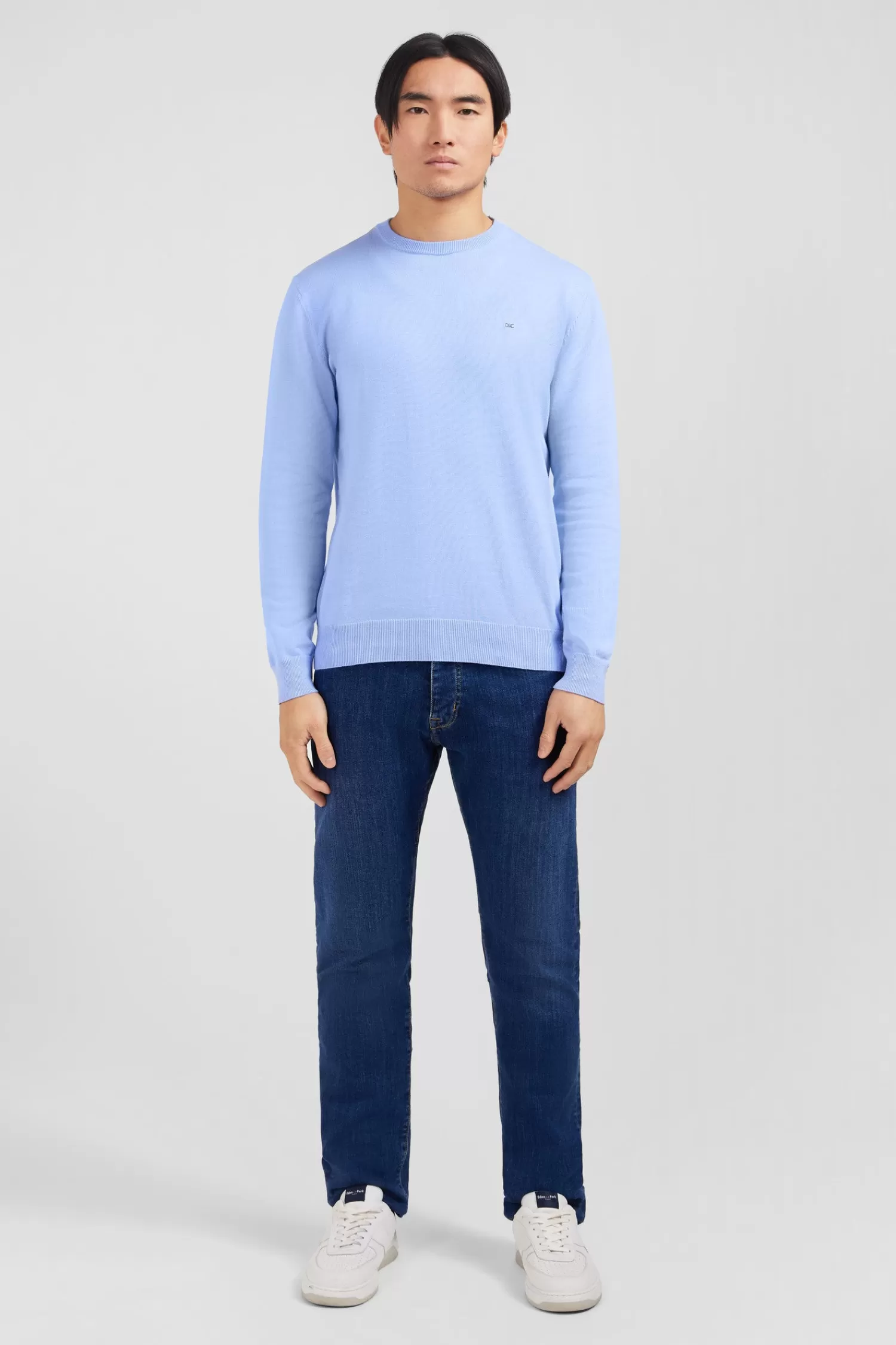 Eden Park Crew light blue cotton jumper< Sweaters