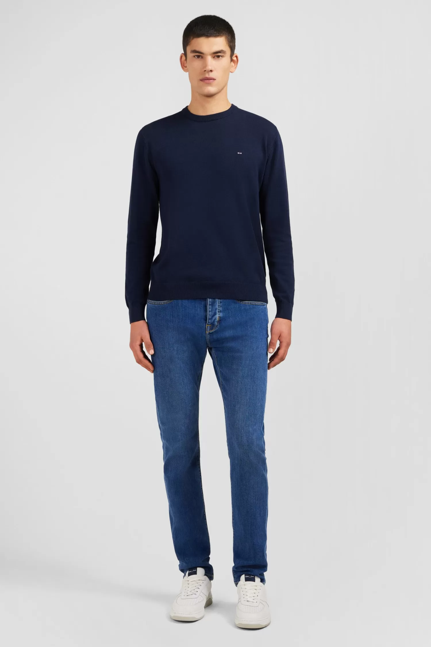 Eden Park Crew navy blue cotton jumper< Sweaters