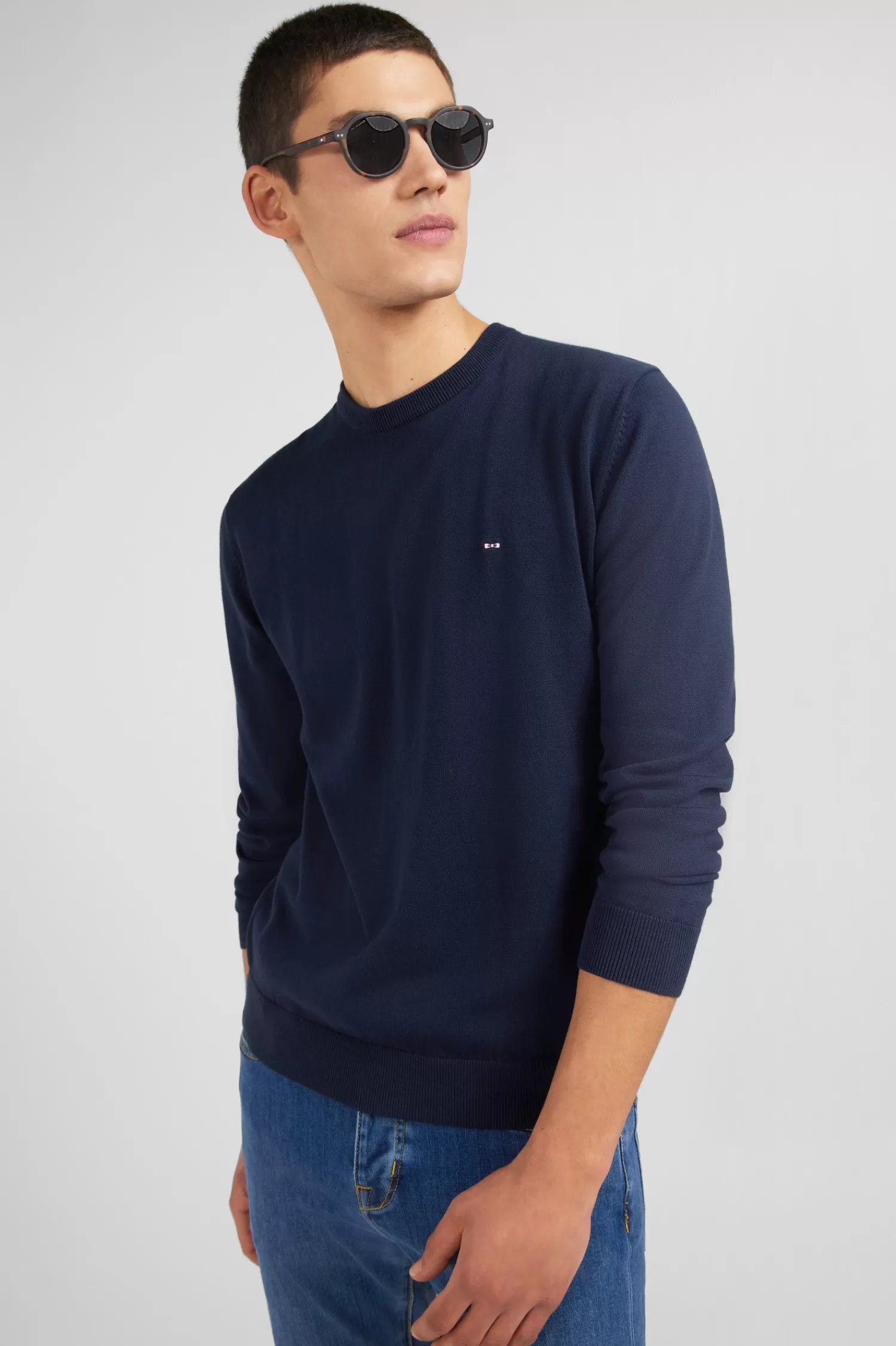 crew_navy_blue_cotton_jumper_3.webp Eden Park Crew navy blue cotton jumper< Sweaters