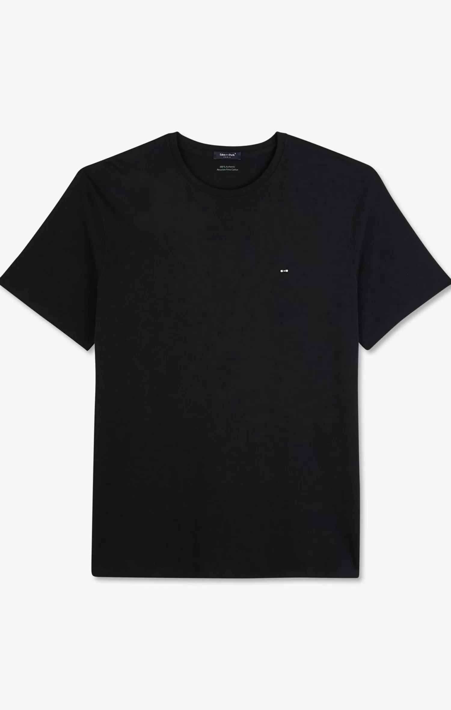 Eden Park Crew neck black pima cotton t-shirt< T-shirts