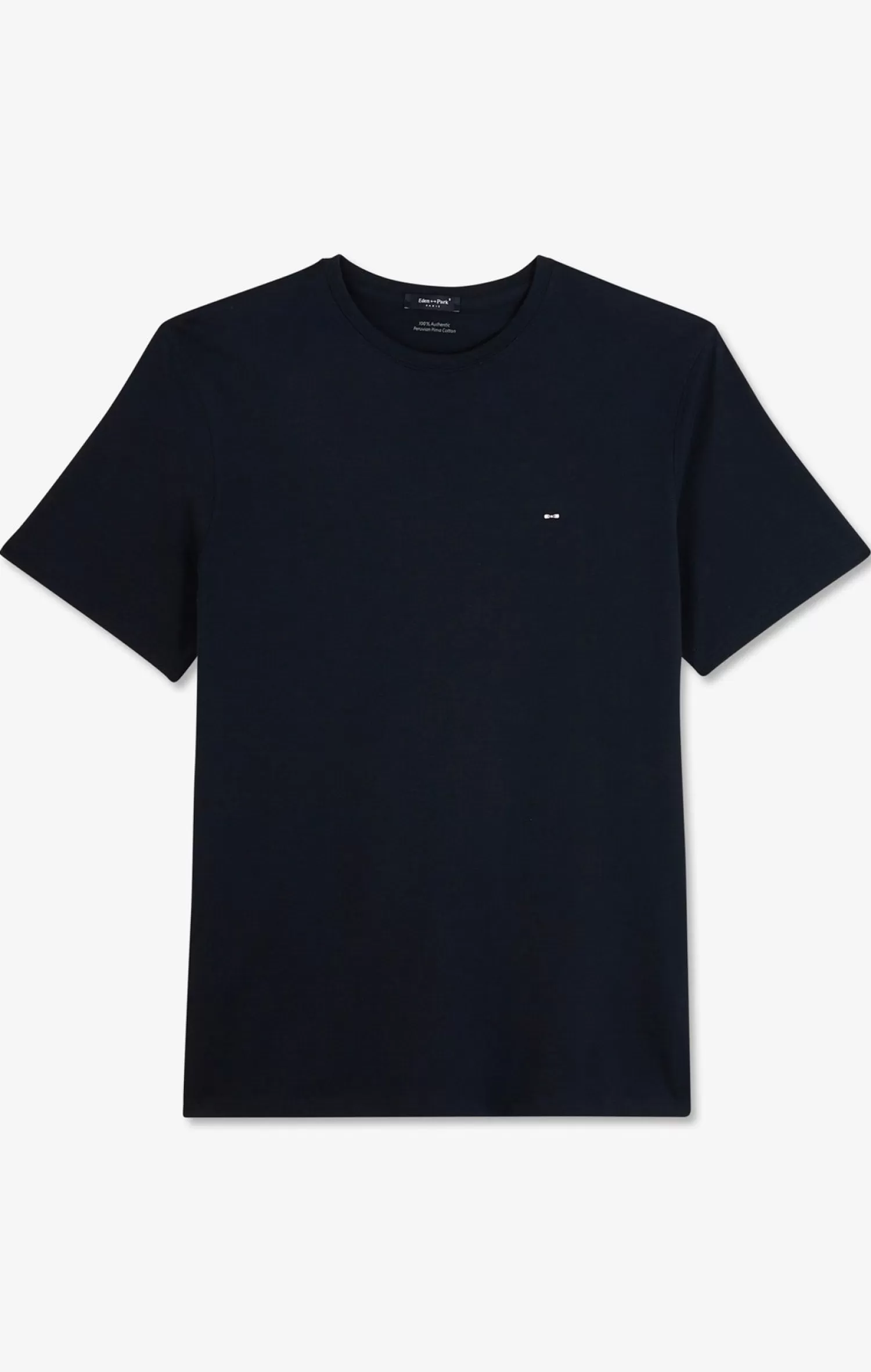 Eden Park Crew neck navy blue pima cotton t-shirt< T-shirts