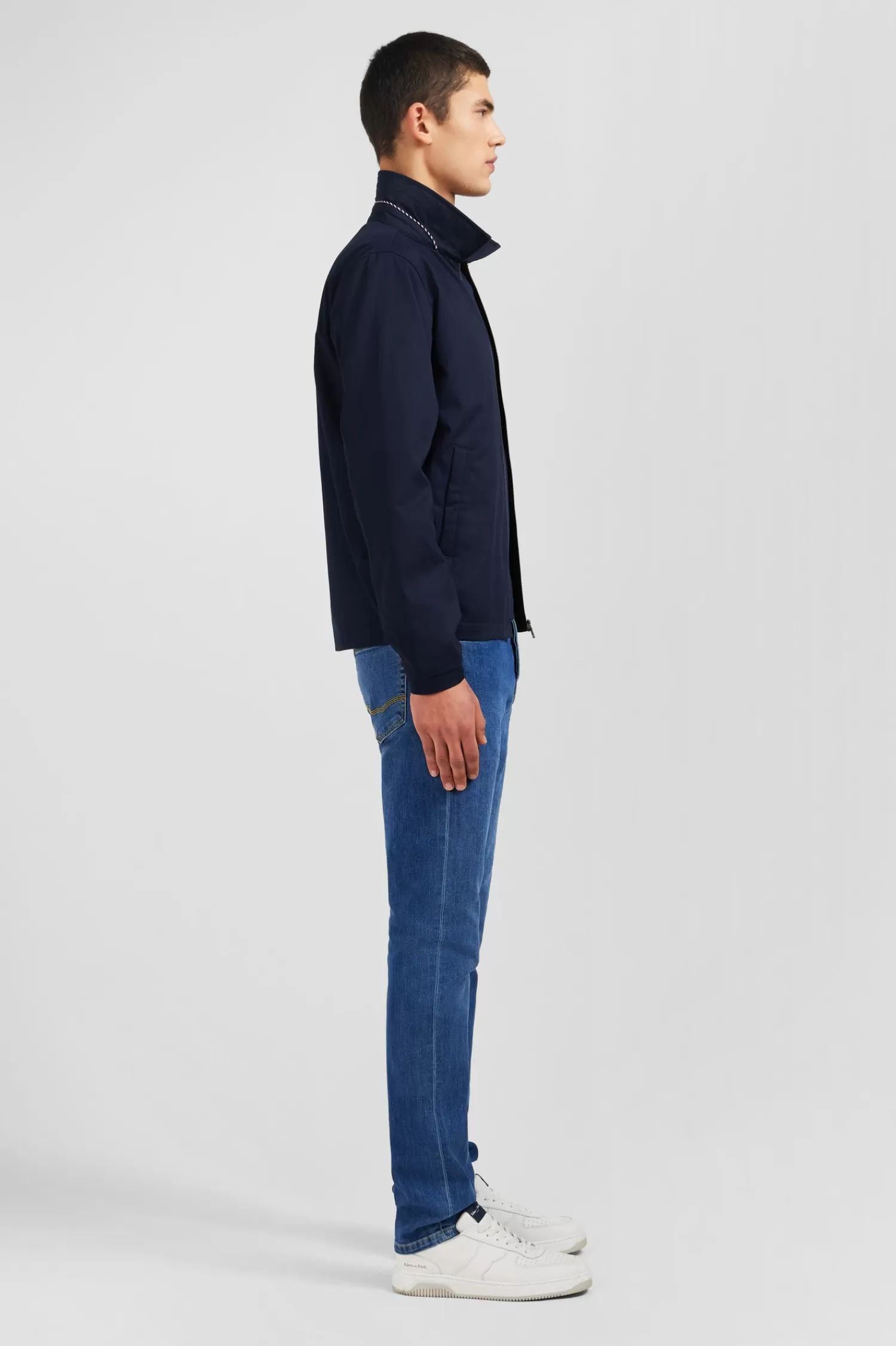 dark_blue_jacket_in_cotton_gabardine_4.webp Eden Park Dark blue jacket in cotton gabardine< Coats And Jackets