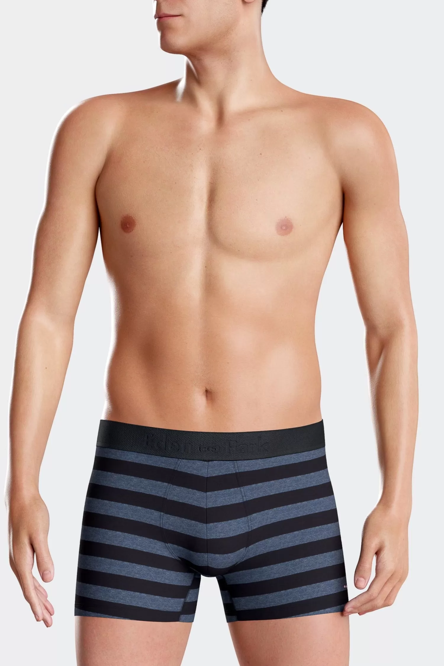 Eden Park Dark blue striped stretch cotton boxers< Underwear