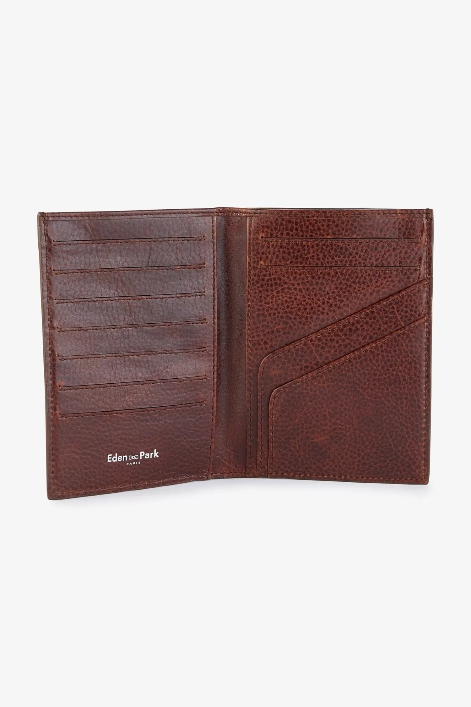 Eden Park Dark brown leather travel wallet< Portfolios