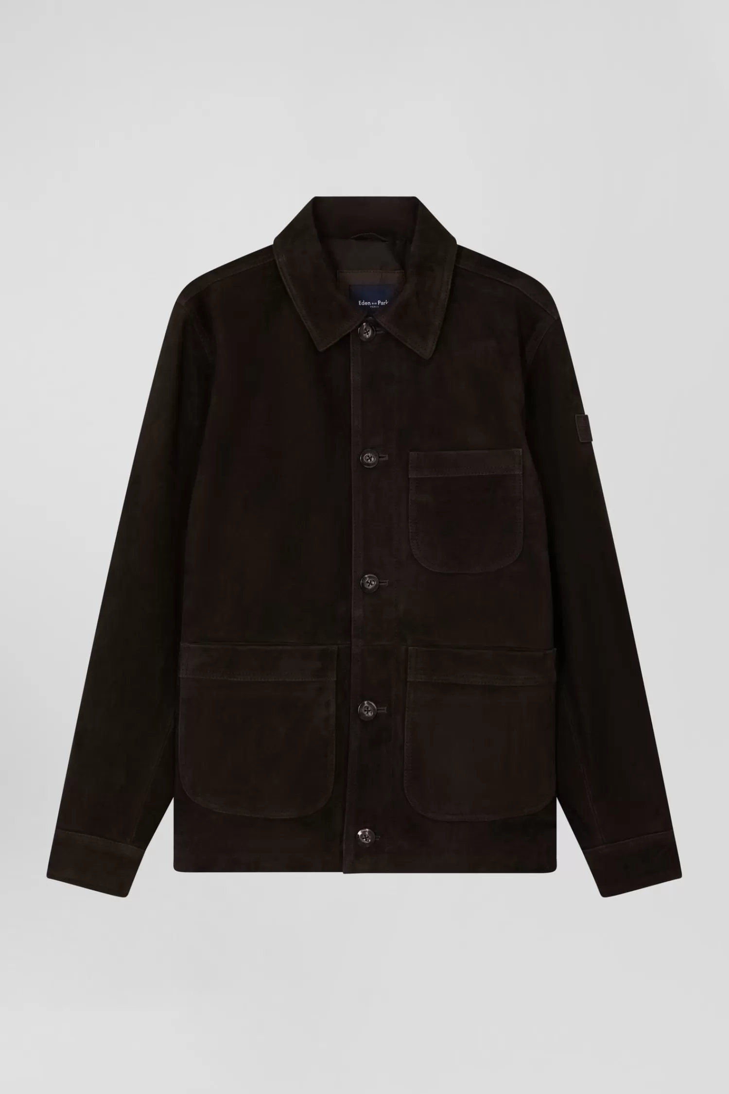 Eden Park Dark brown Suede Overshirt< Coats And Jackets