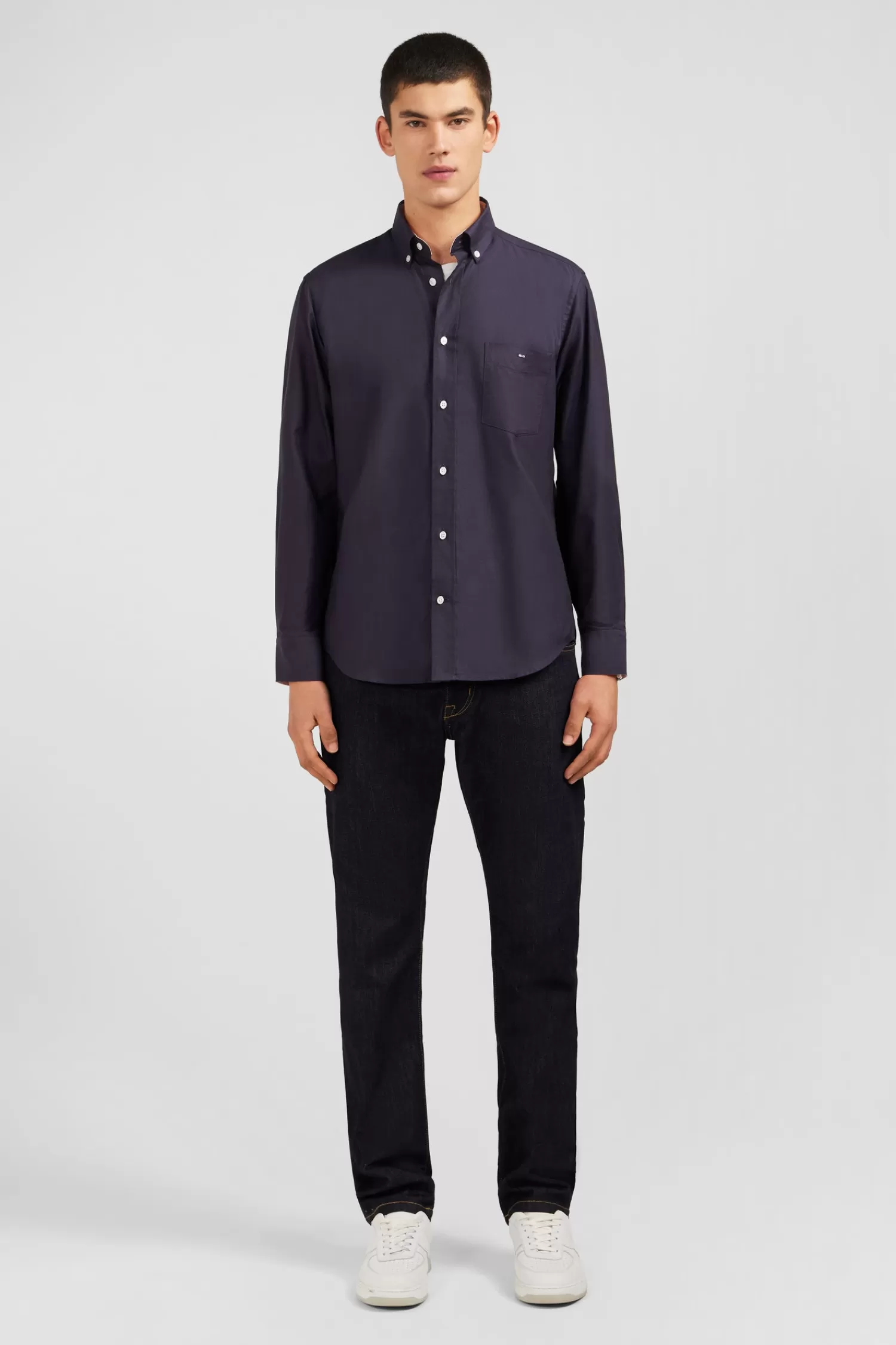 Eden Park Dark grey plain cotton shirt< Shirts