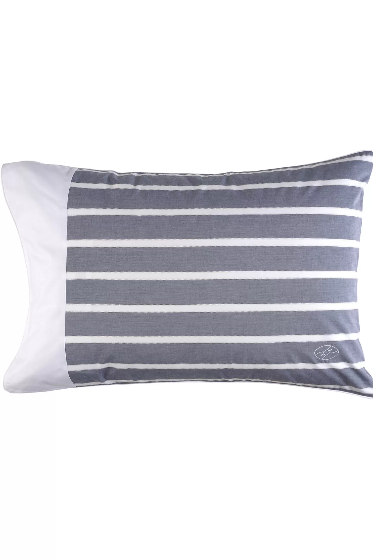 Eden Park duo of rectangular striped pillow case - grey< Pillowcases