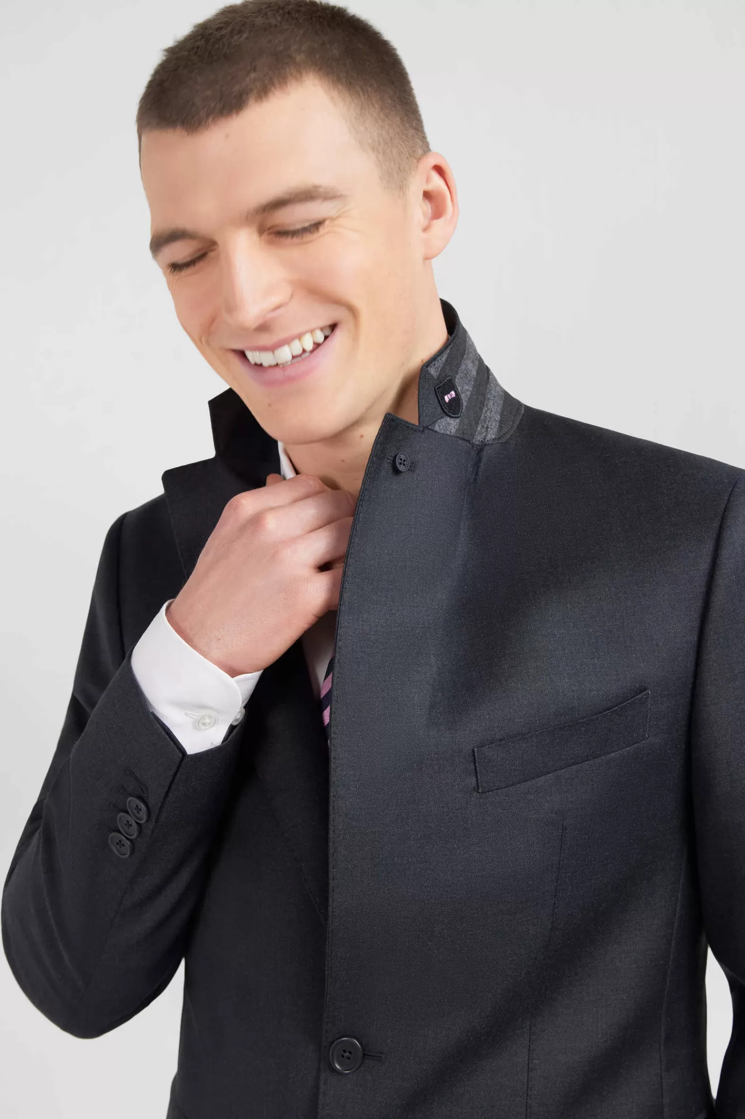 Eden Park Fitted suit in dark grey wool< Jackets And Suits
