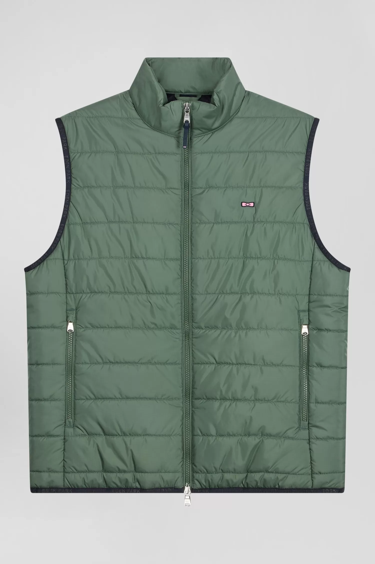 Eden Park Green quilted sleeveless high collar down vest< Coats And Jackets