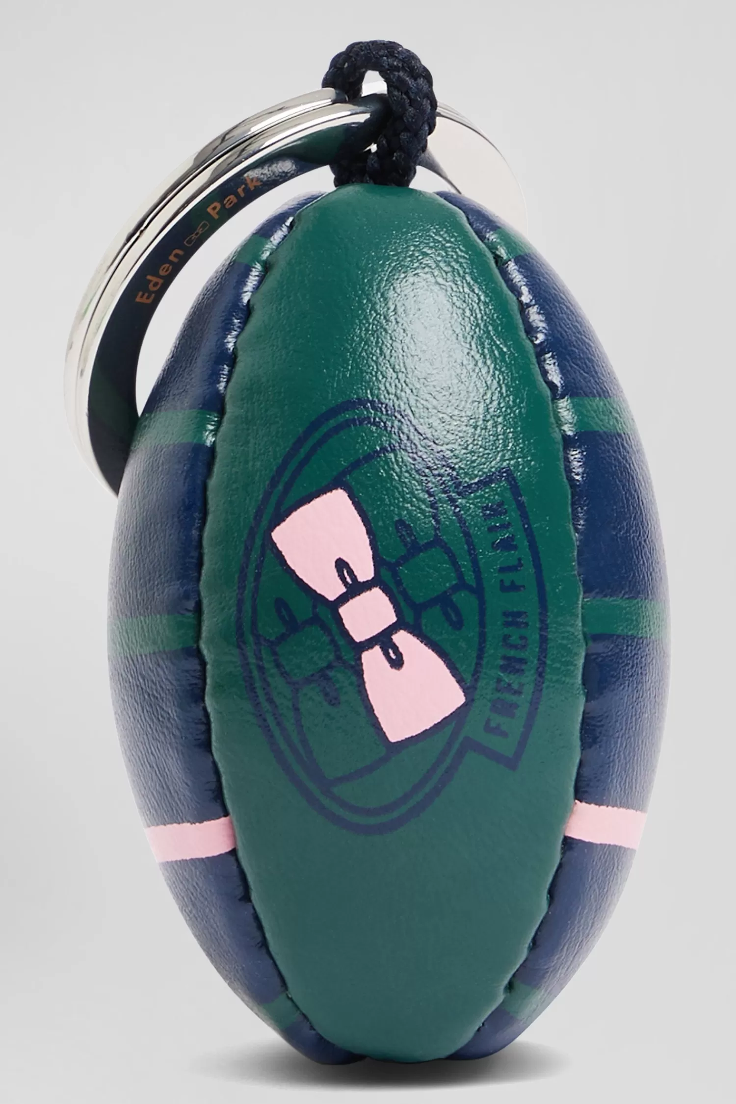 Eden Park Green rugby ball key ring with screen-print< Key Chains
