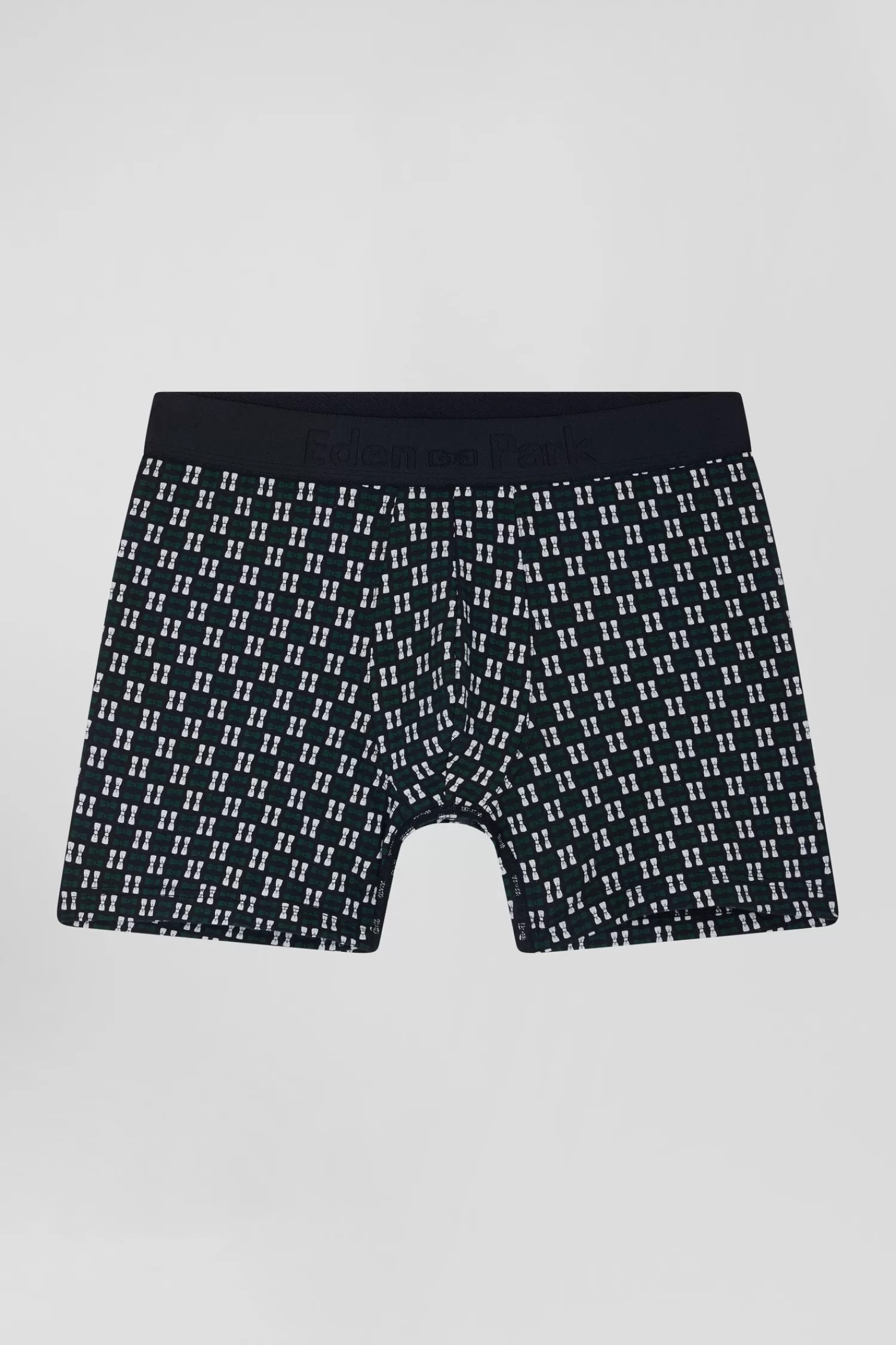 Eden Park Green stretch cotton boxers with micro patterns< Underwear
