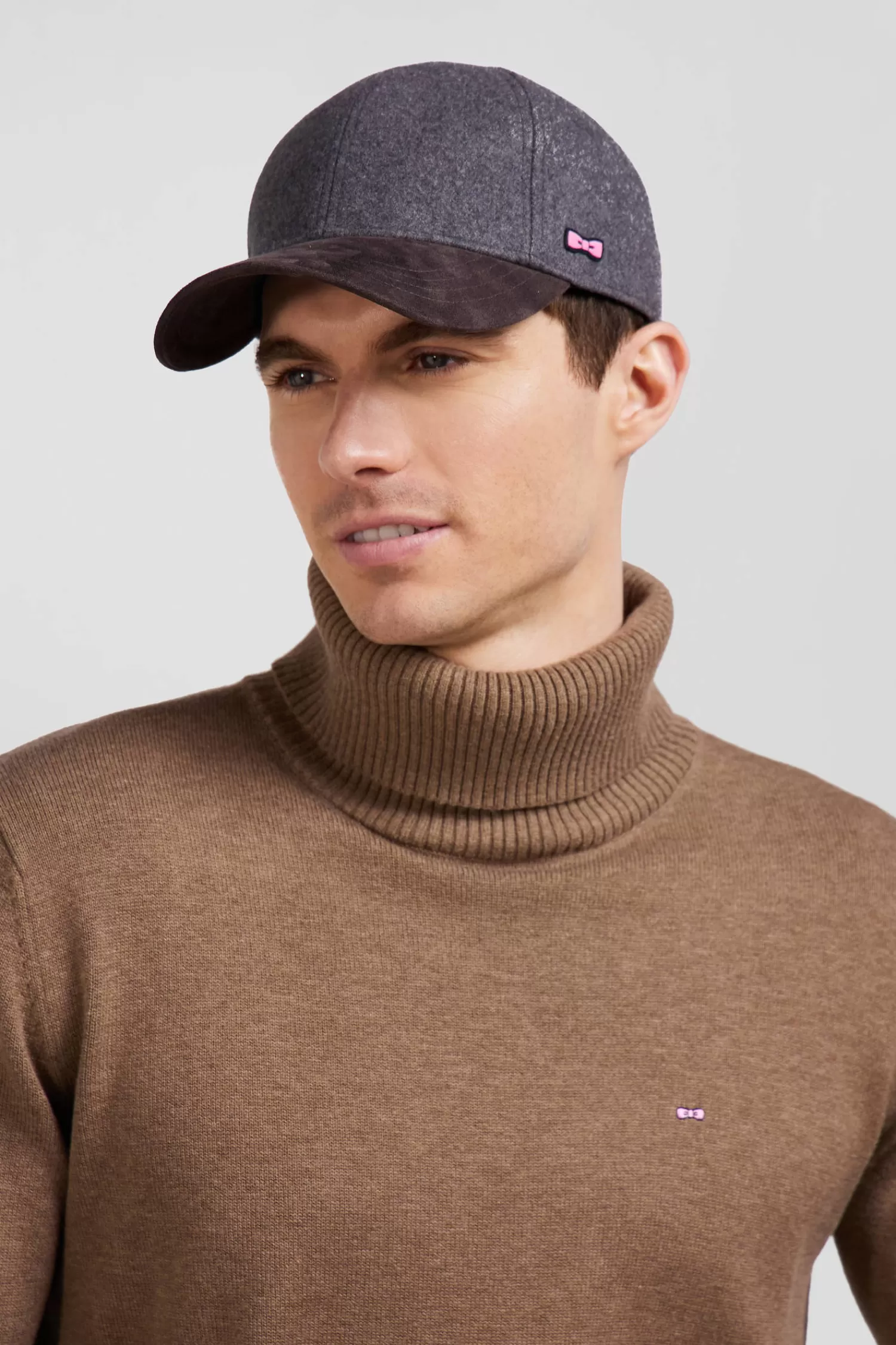 Eden Park Grey and brown wool felt cap< Caps