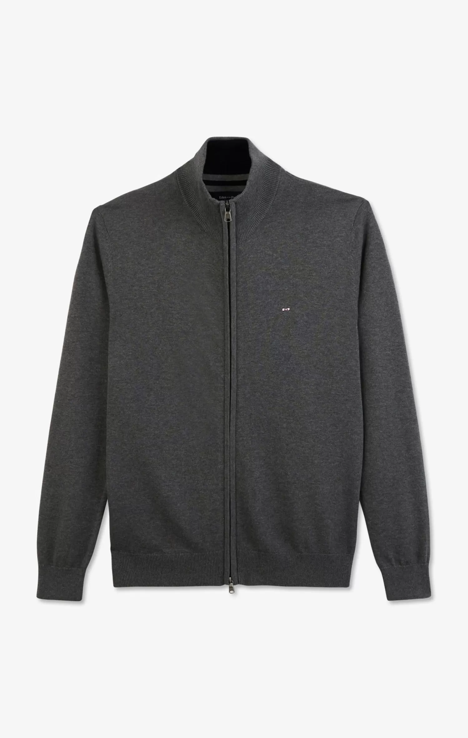 Eden Park Grey cotton cardigan with zipper< Cardigans