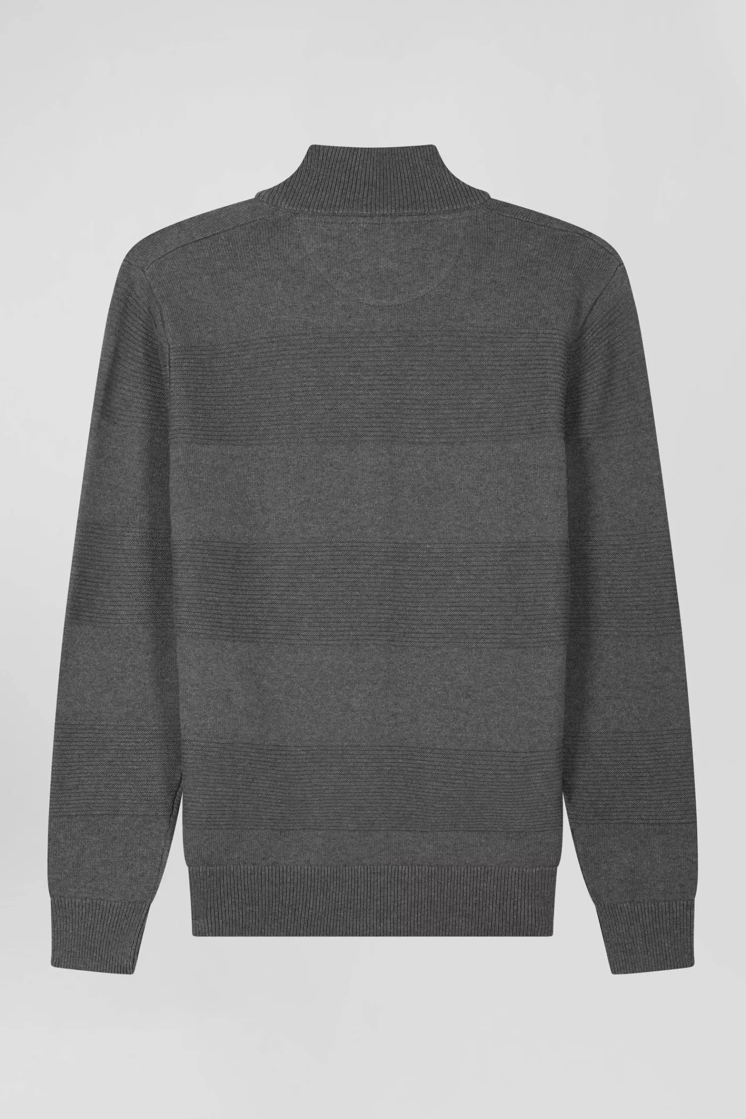 grey_cotton_halfzip_jumper_with_knit_details_regular_fit_3.webp Eden Park Grey cotton half-zip jumper with knit details Regular fit< Sweaters