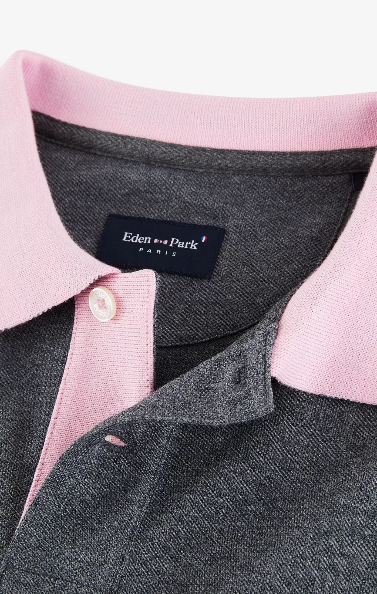 grey_cotton_polo_with_contrasting_neck_8.webp Eden Park Grey cotton polo with contrasting neck< Polos