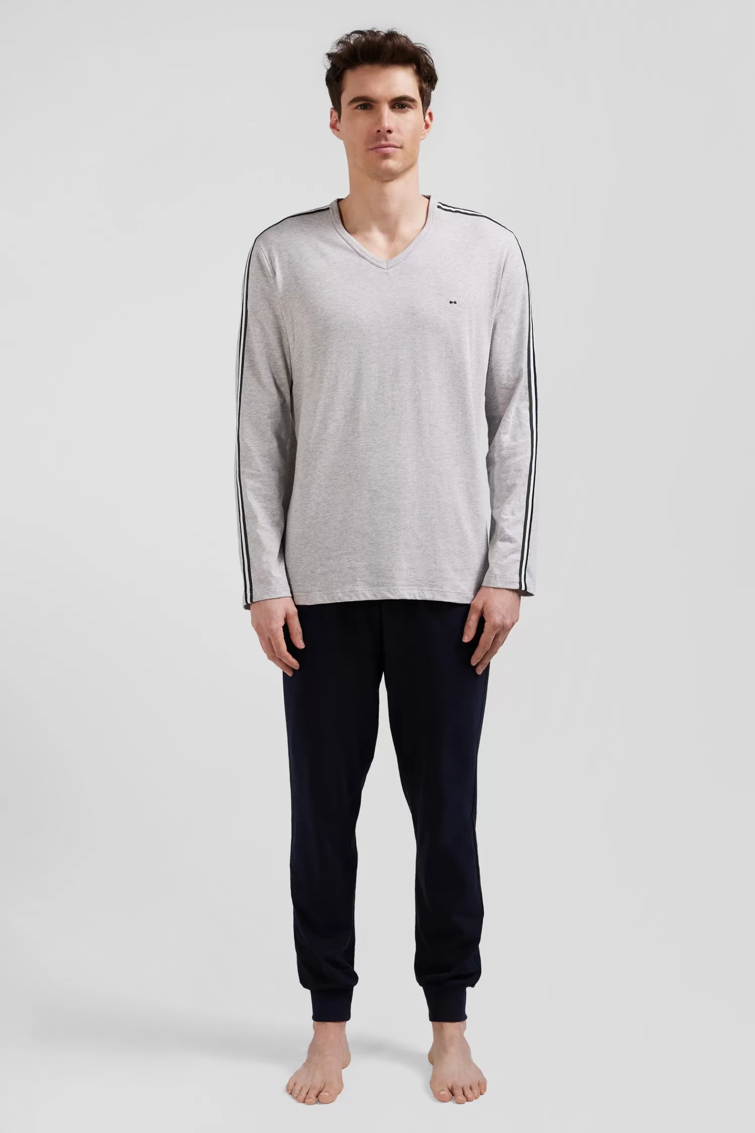 Eden Park Grey long cotton pajamas< Pajamas