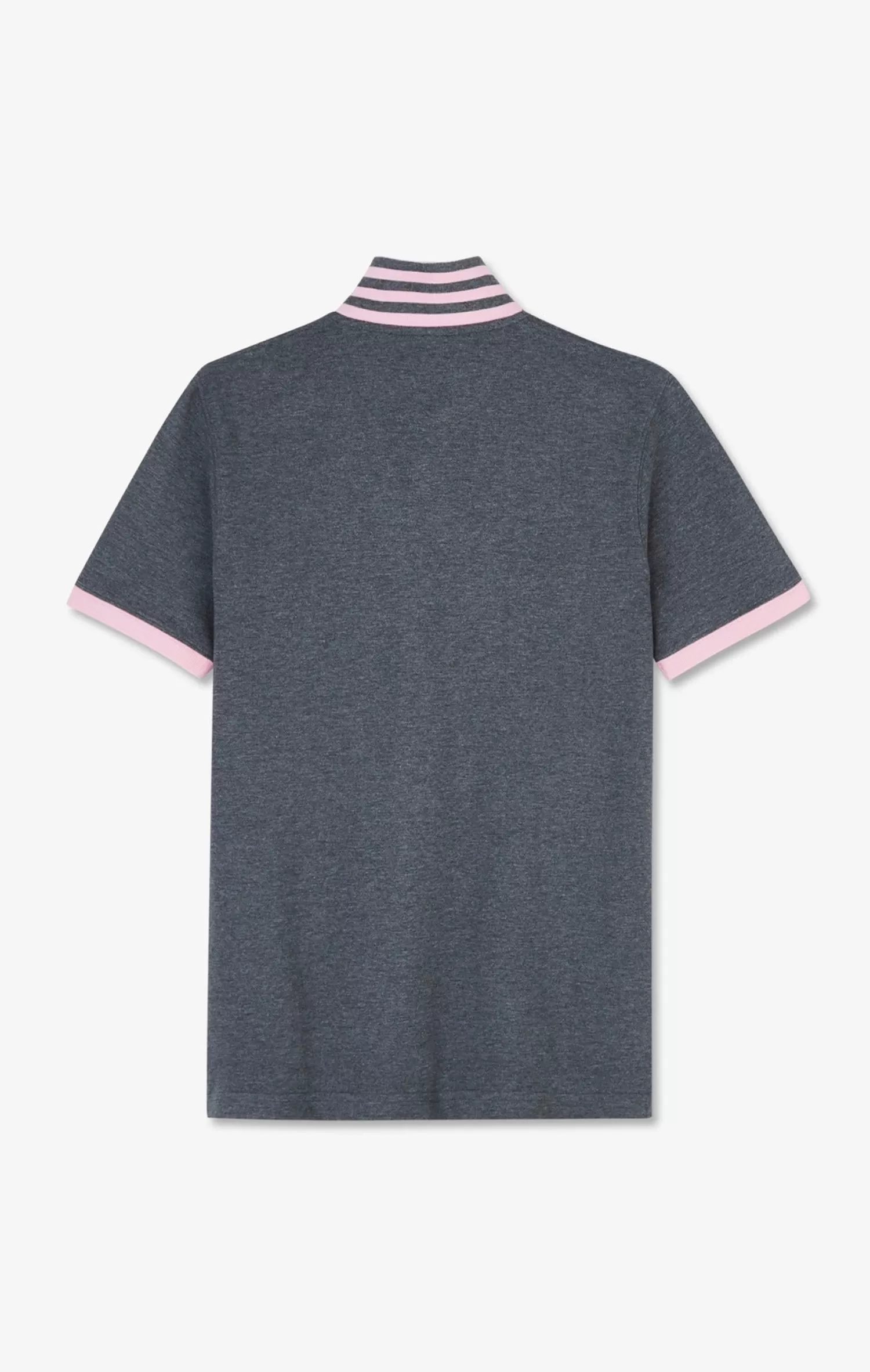 Eden Park Grey pima cotton polo with contrasting accents< Polos