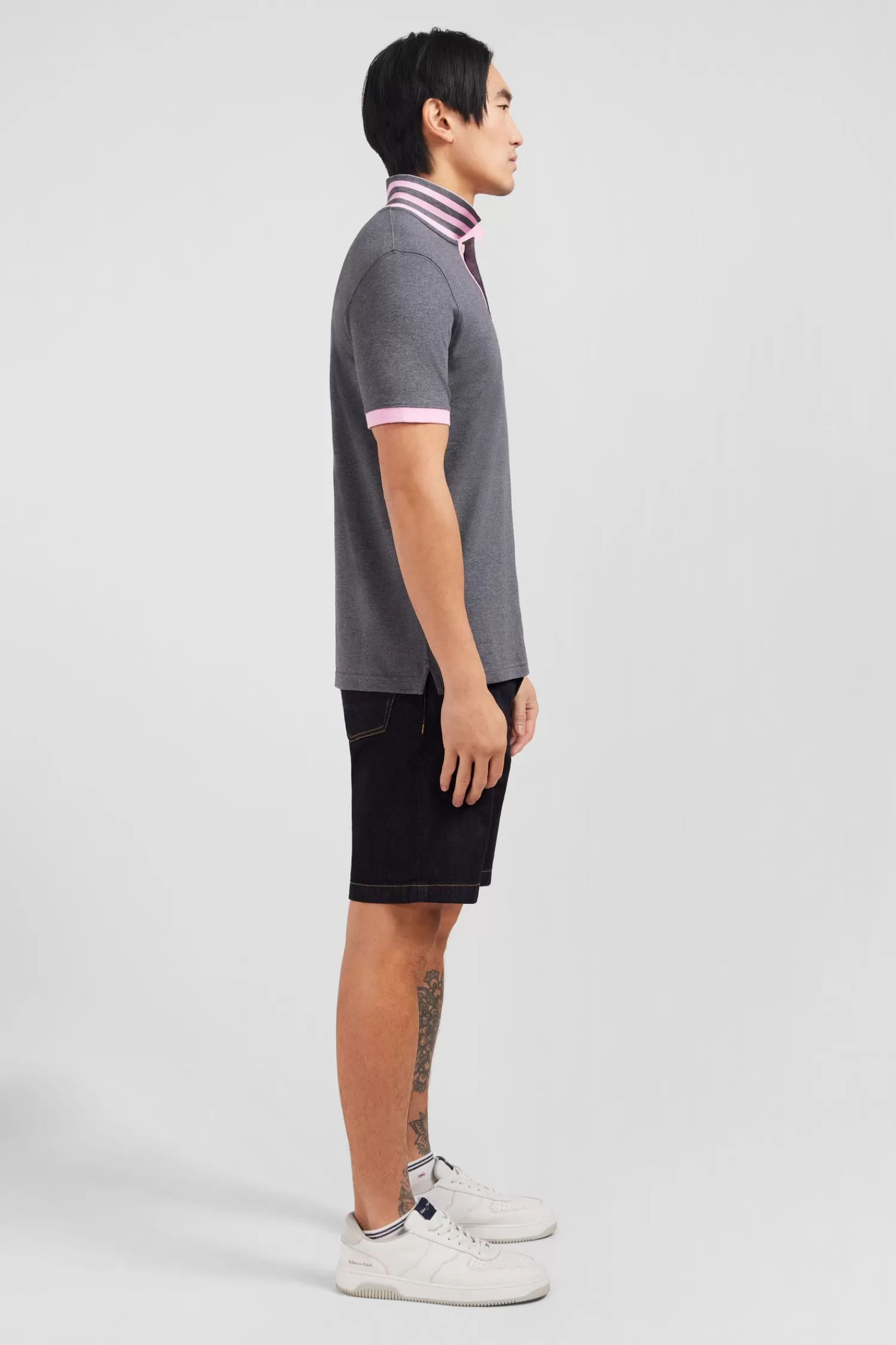 grey_pima_cotton_polo_with_contrasting_accents_4.webp Eden Park Grey pima cotton polo with contrasting accents< Polos