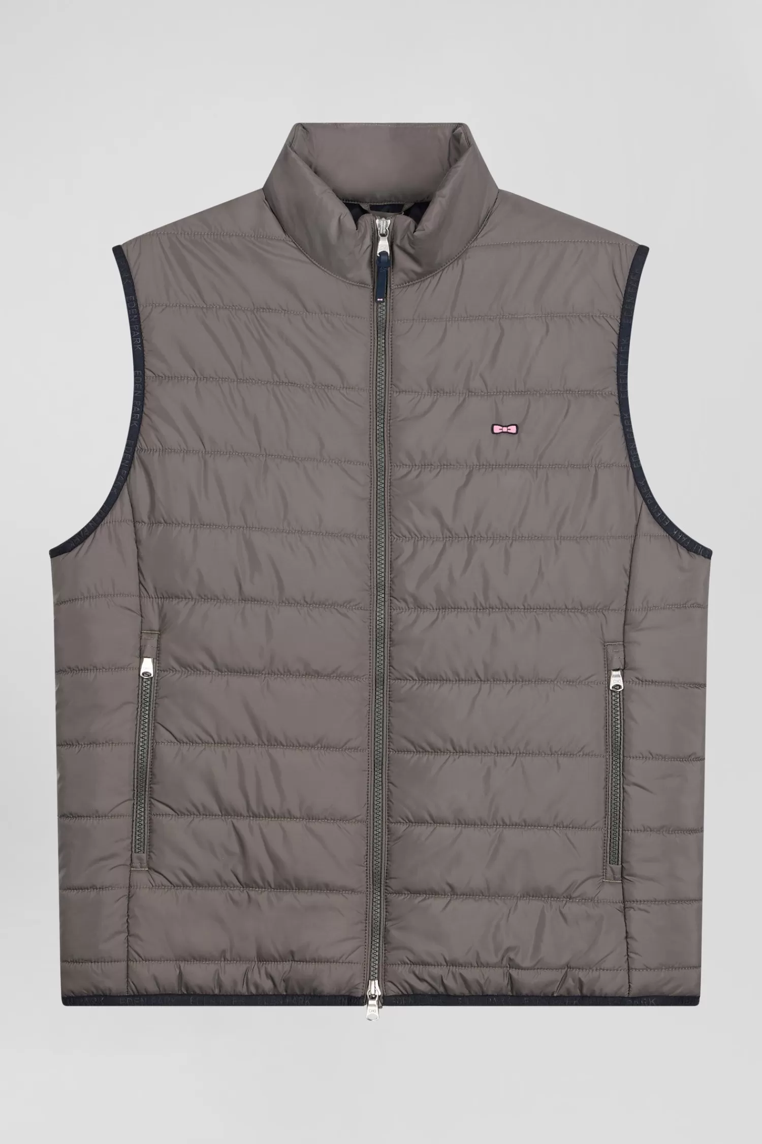 Eden Park Grey quilted sleeveless high collar down vest< Coats And Jackets