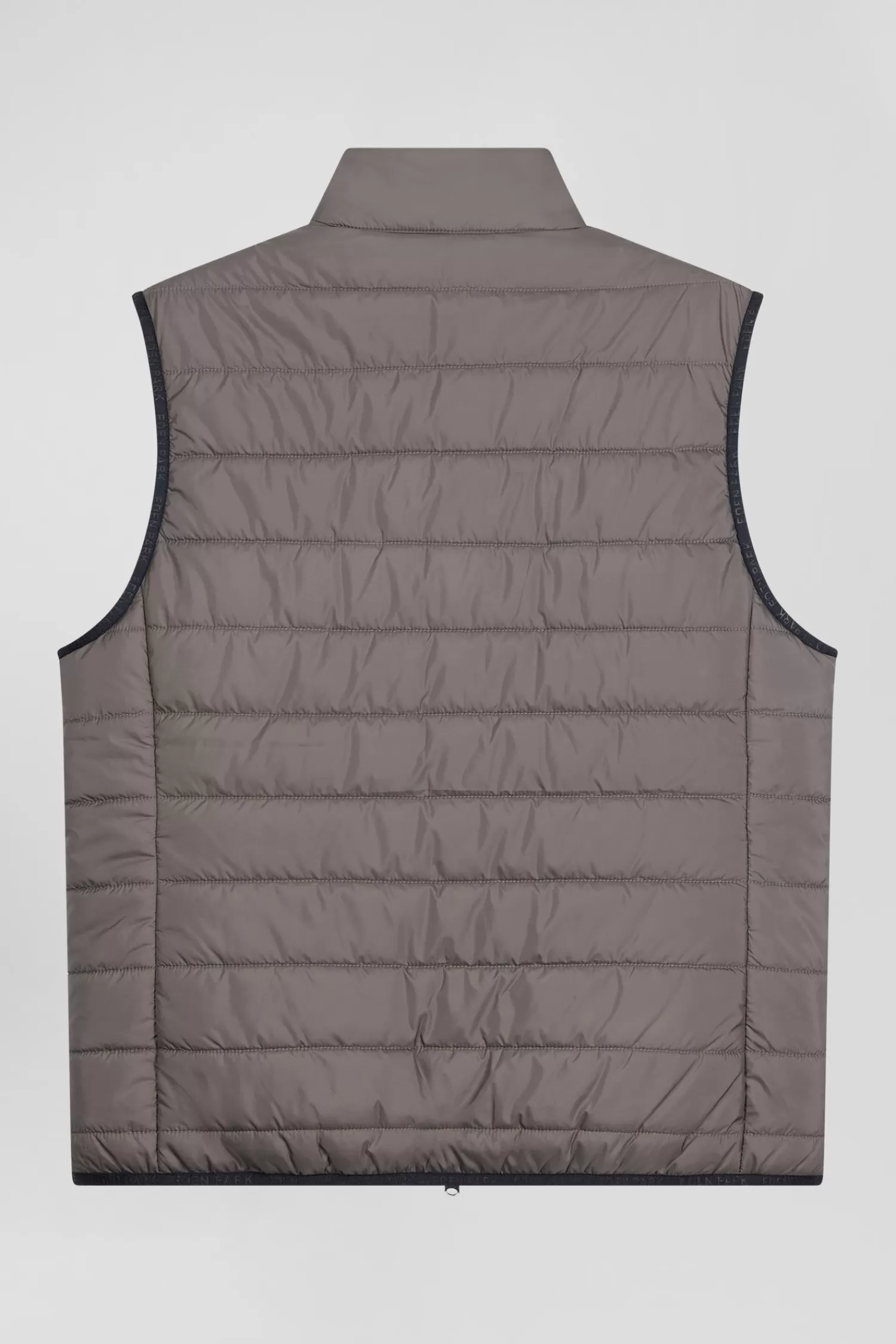 grey_quilted_sleeveless_high_collar_down_vest_3.webp Eden Park Grey quilted sleeveless high collar down vest< Coats And Jackets