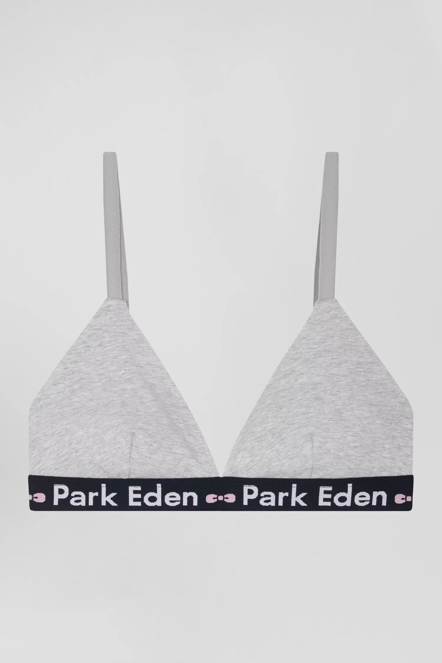 Eden Park Grey stretch cotton bra with branded waistband<Women Underwear