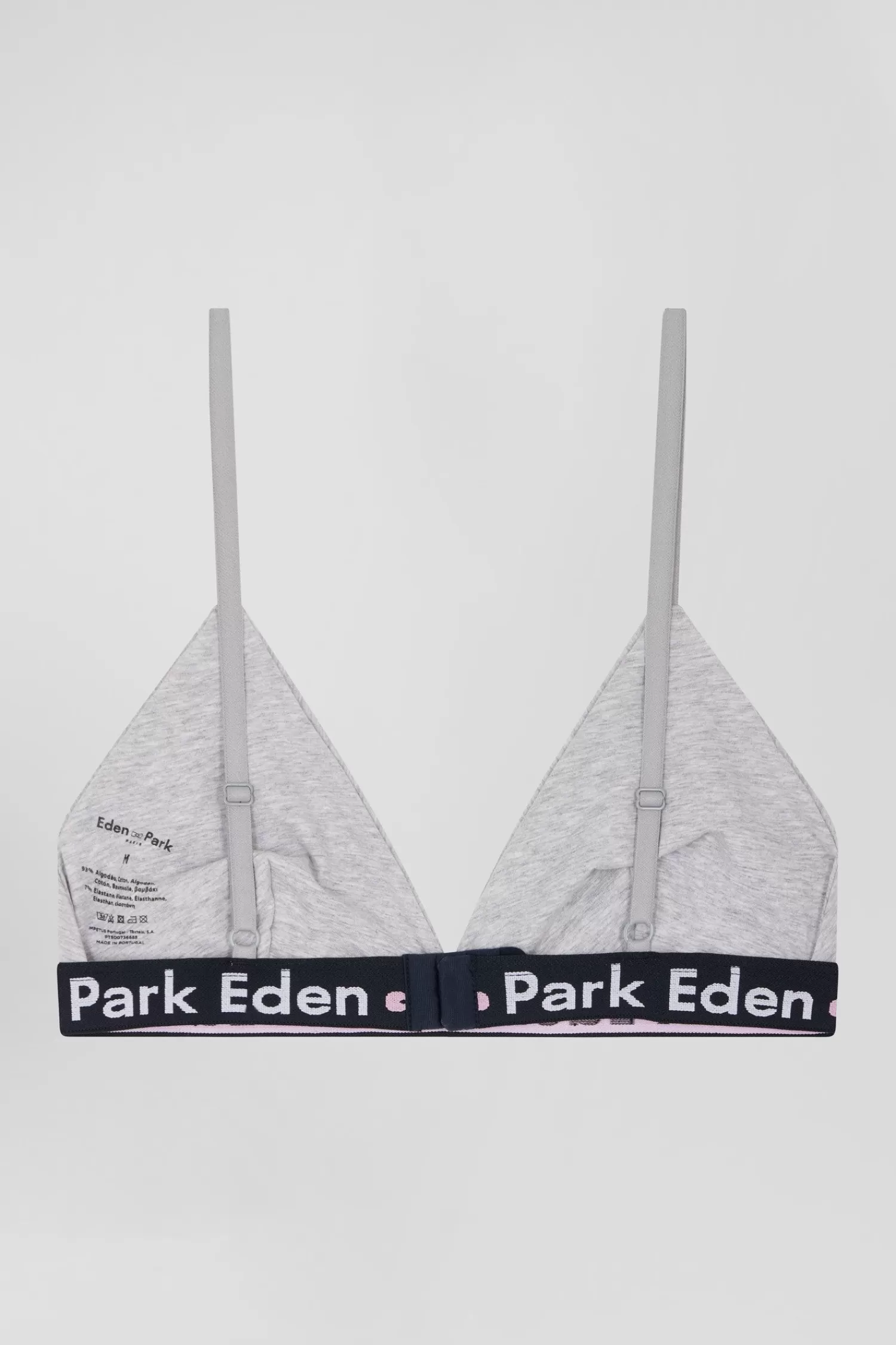 Eden Park Grey stretch cotton bra with branded waistband<Women Underwear