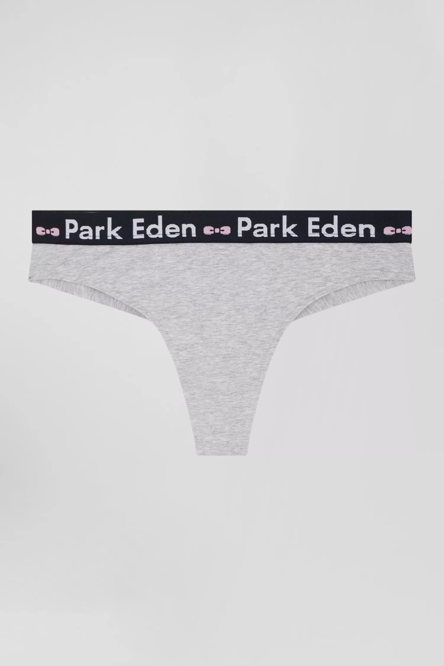 Eden Park Grey stretch cotton jersey thong<Women Underwear
