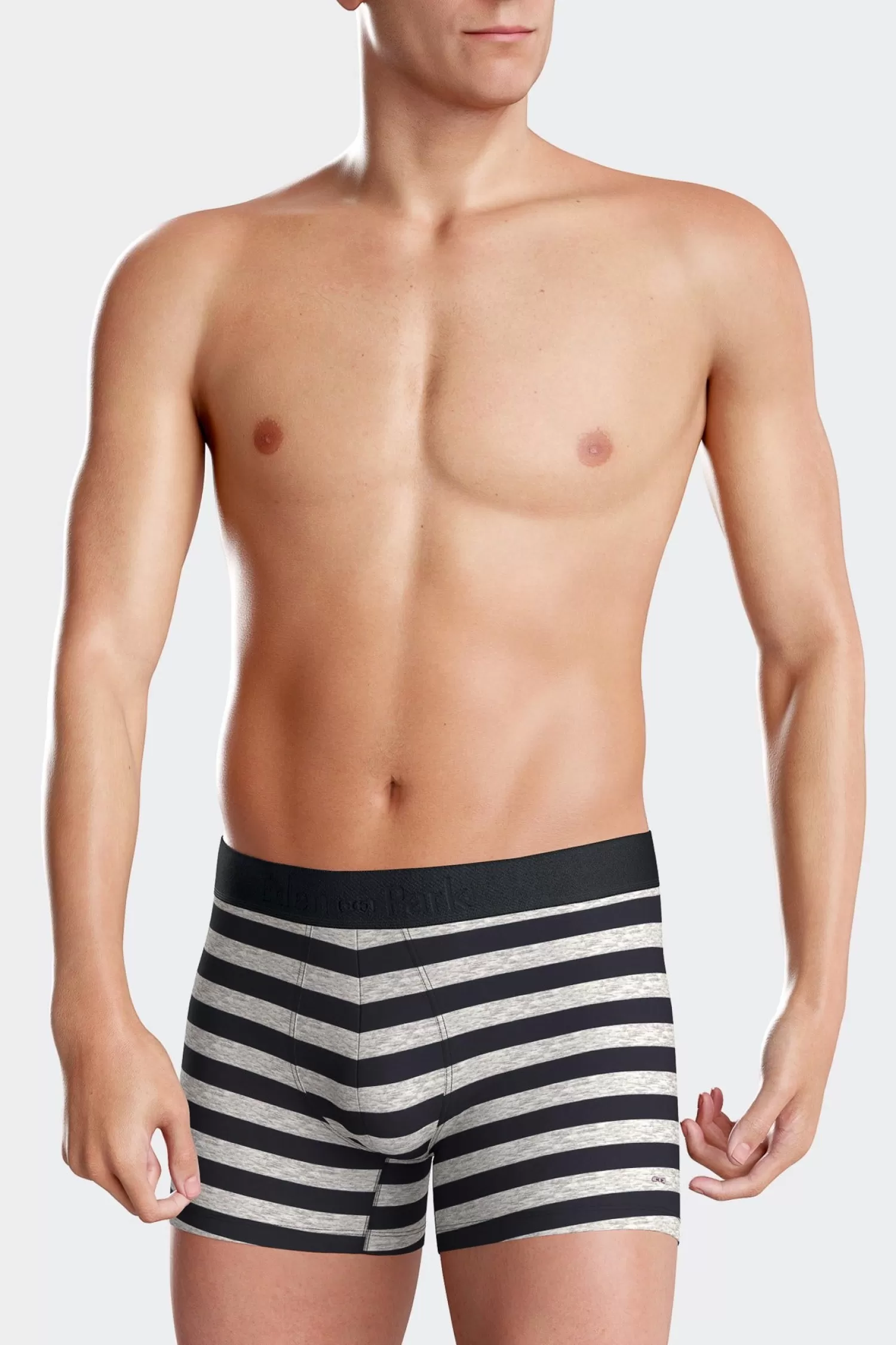 Eden Park Grey striped stretch cotton boxers< Underwear