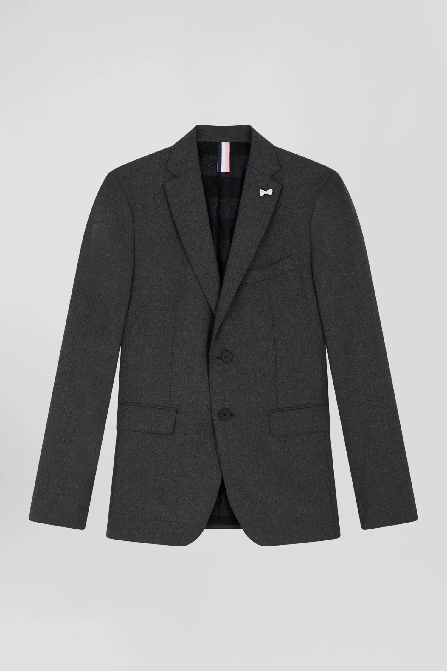 Eden Park Grey wool blend jacket with striped lining Modern fit< Jackets And Suits