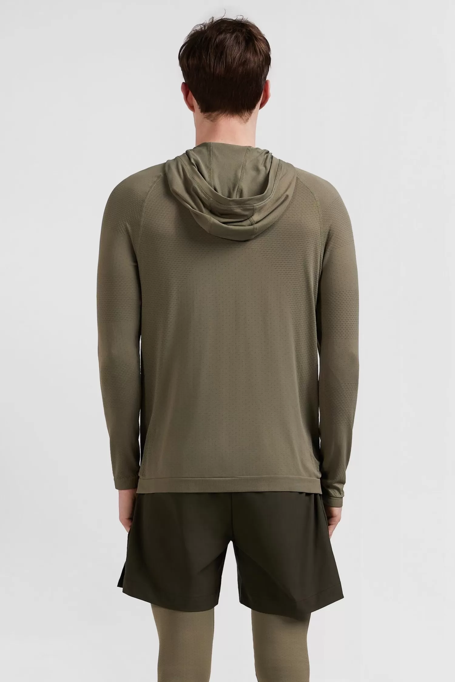 khaki_green_hoodie_with_striped_sleeves_3.webp Eden Park Khaki green hoodie with striped sleeves< Sweatshirts