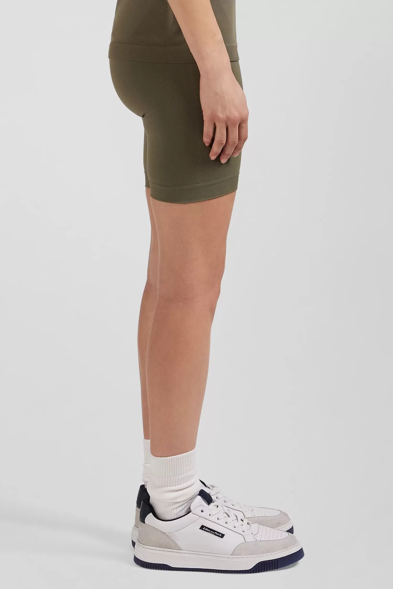 khaki_green_stretch_sports_cycling_shorts_2.webp Eden Park Khaki green stretch sports cycling shorts<Women Pants