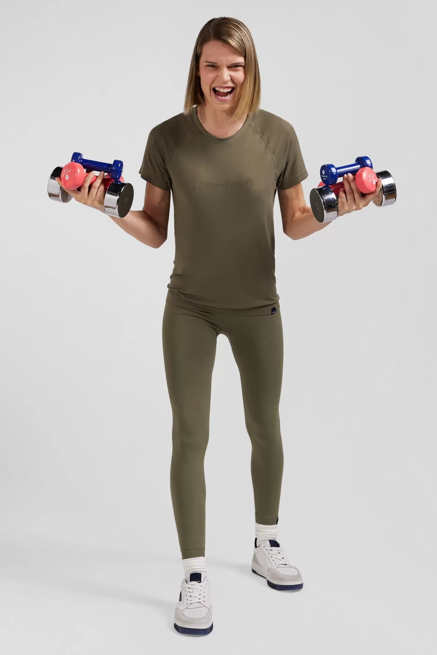 Eden Park Khaki green stretch sports jogging bottoms<Women Pants