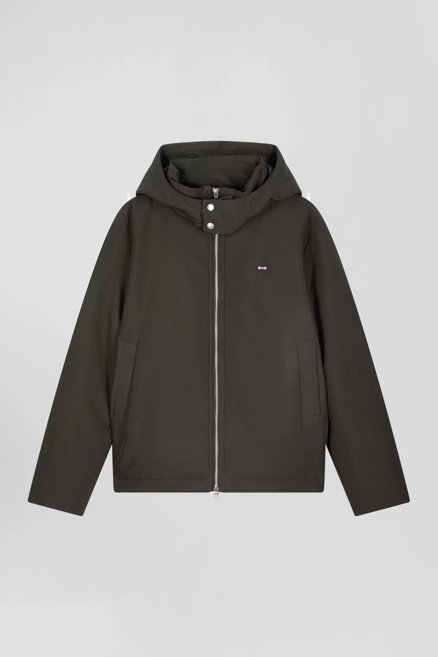 Eden Park Khaki hooded zip-up jacket< Coats And Jackets