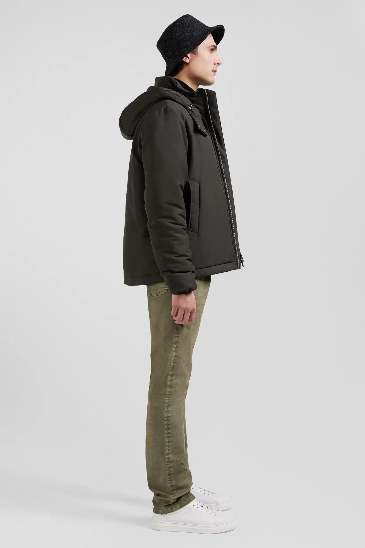 khaki_hooded_zipup_jacket_4.webp Eden Park Khaki hooded zip-up jacket< Coats And Jackets