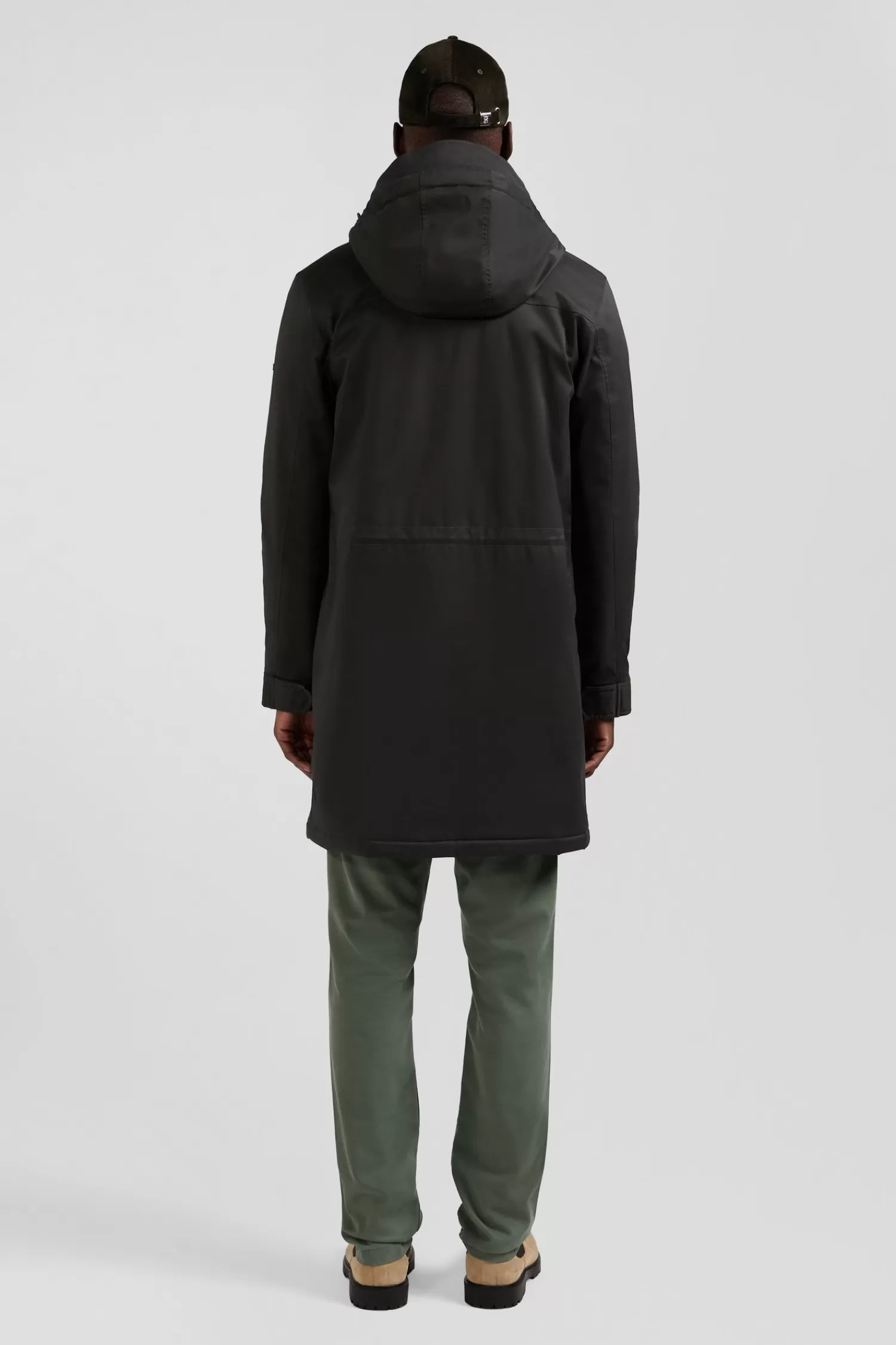 khaki_long_hooded_nylon_parka_5.webp Eden Park Khaki long hooded nylon parka< Coats And Jackets