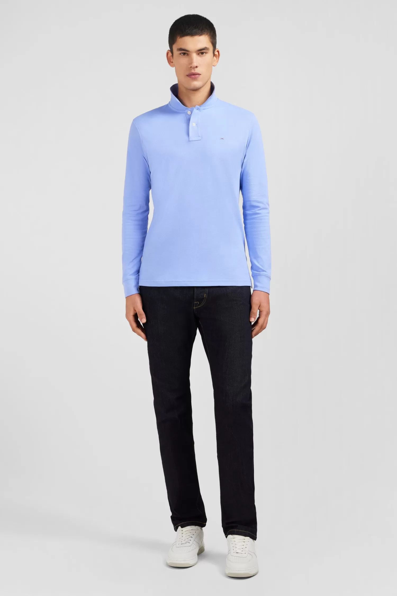 Eden Park Light blue cotton polo with contrasting neck< Polos