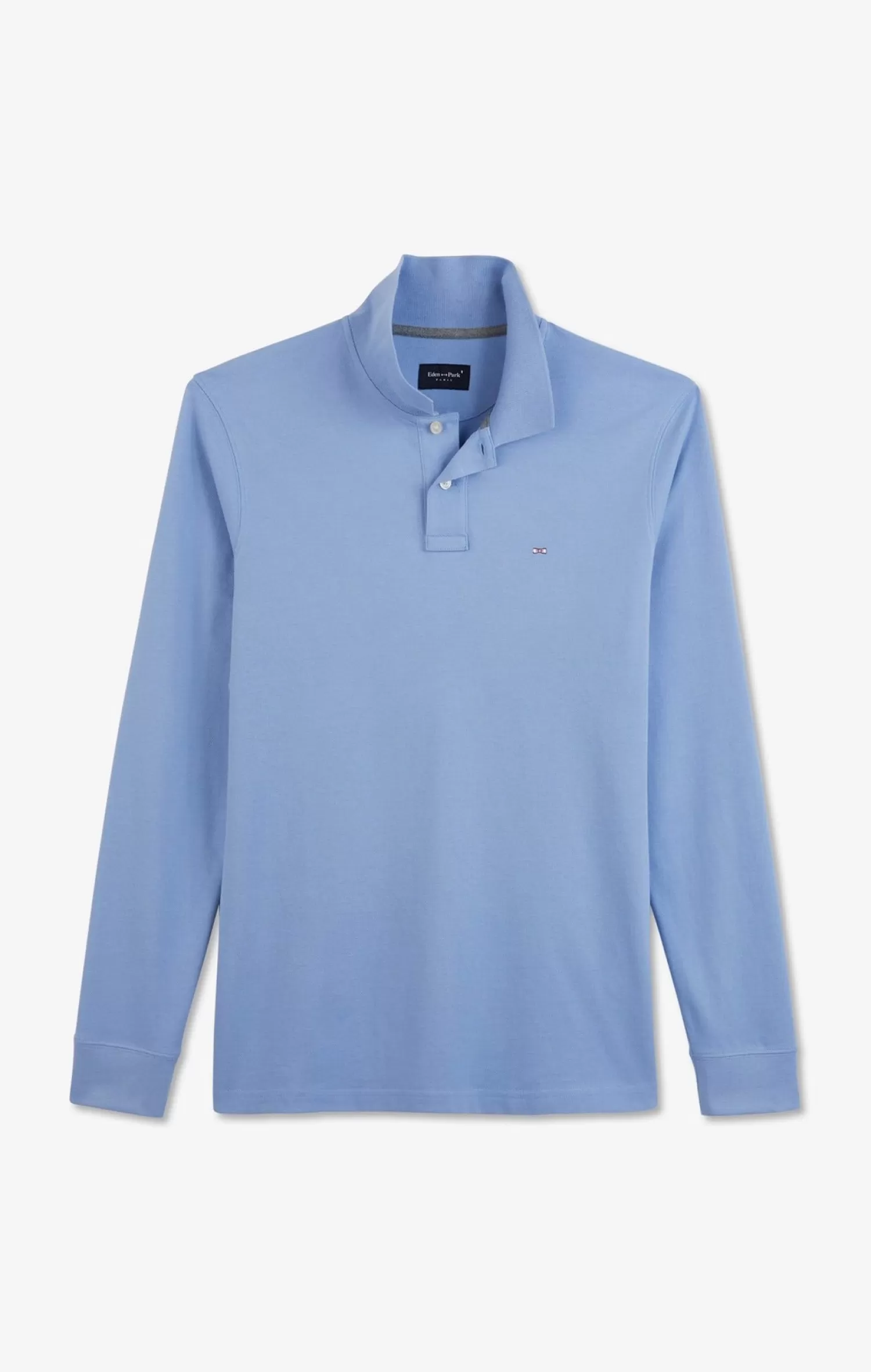 Eden Park Light blue cotton polo with contrasting neck< Polos
