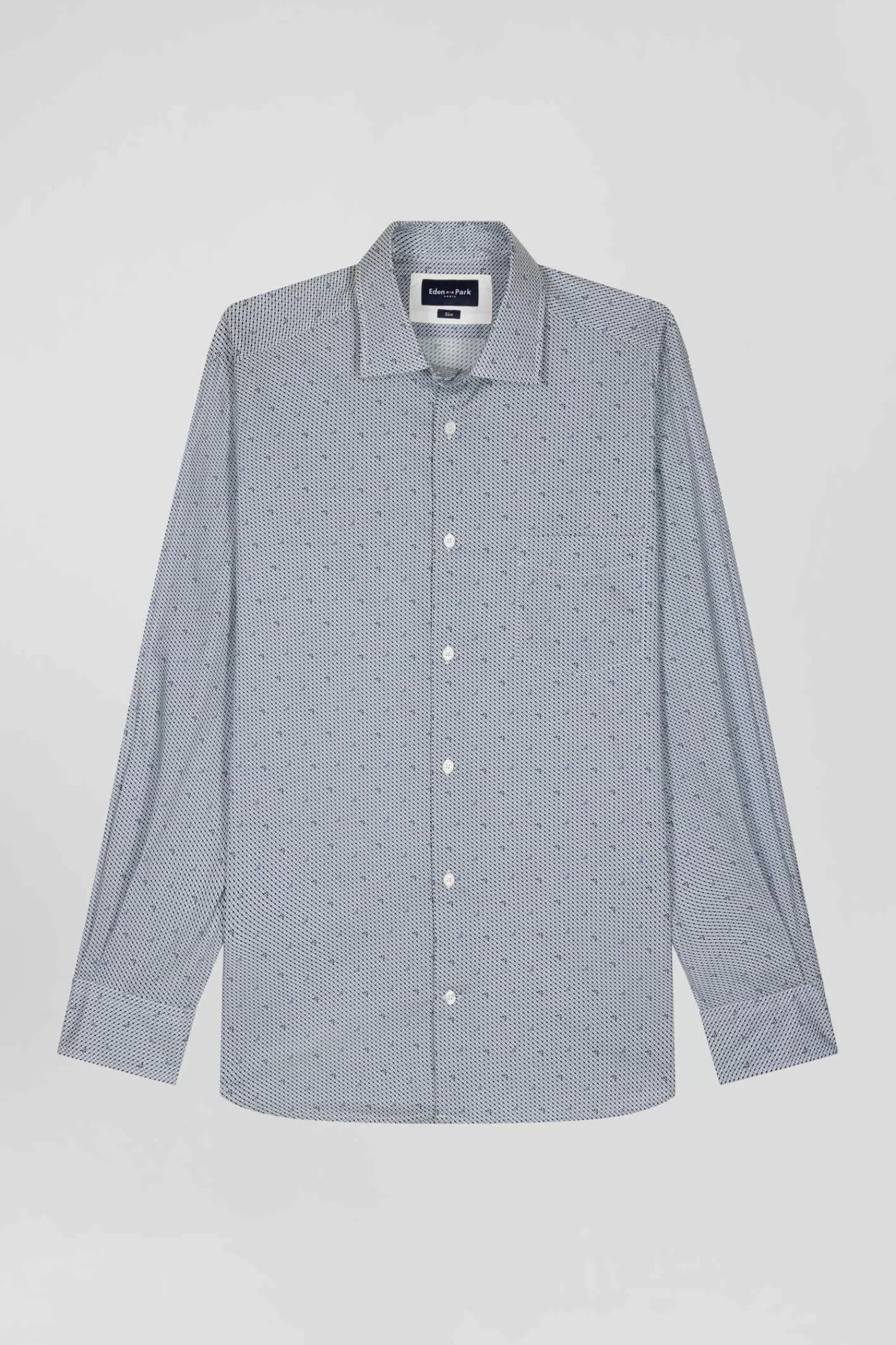 Eden Park Light blue micro-motif cotton shirt Slim fit< Shirts