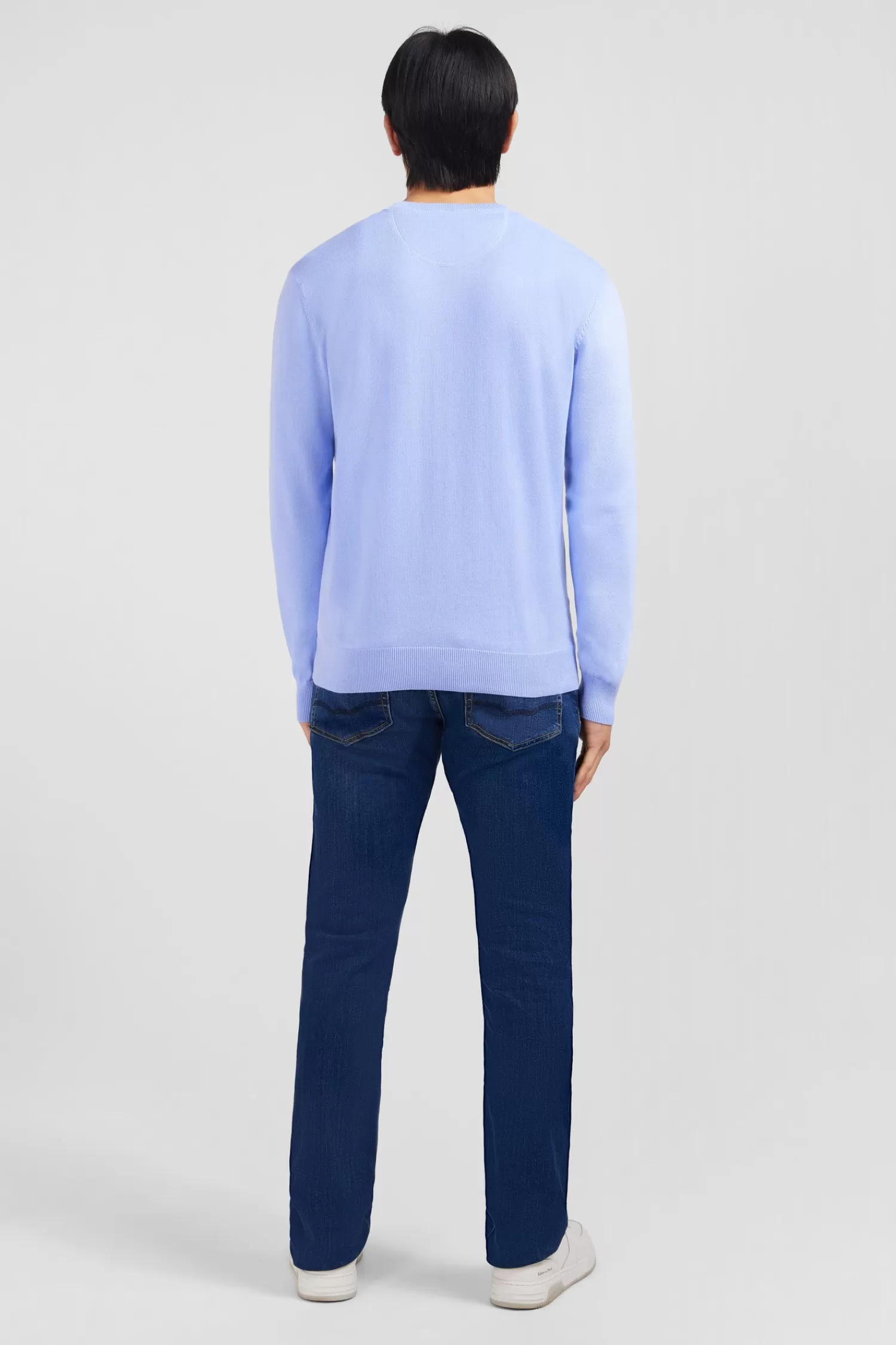 light_blue_vneck_cotton_jersey_jumper_2.webp Eden Park Light blue V-neck cotton jersey jumper< Sweaters