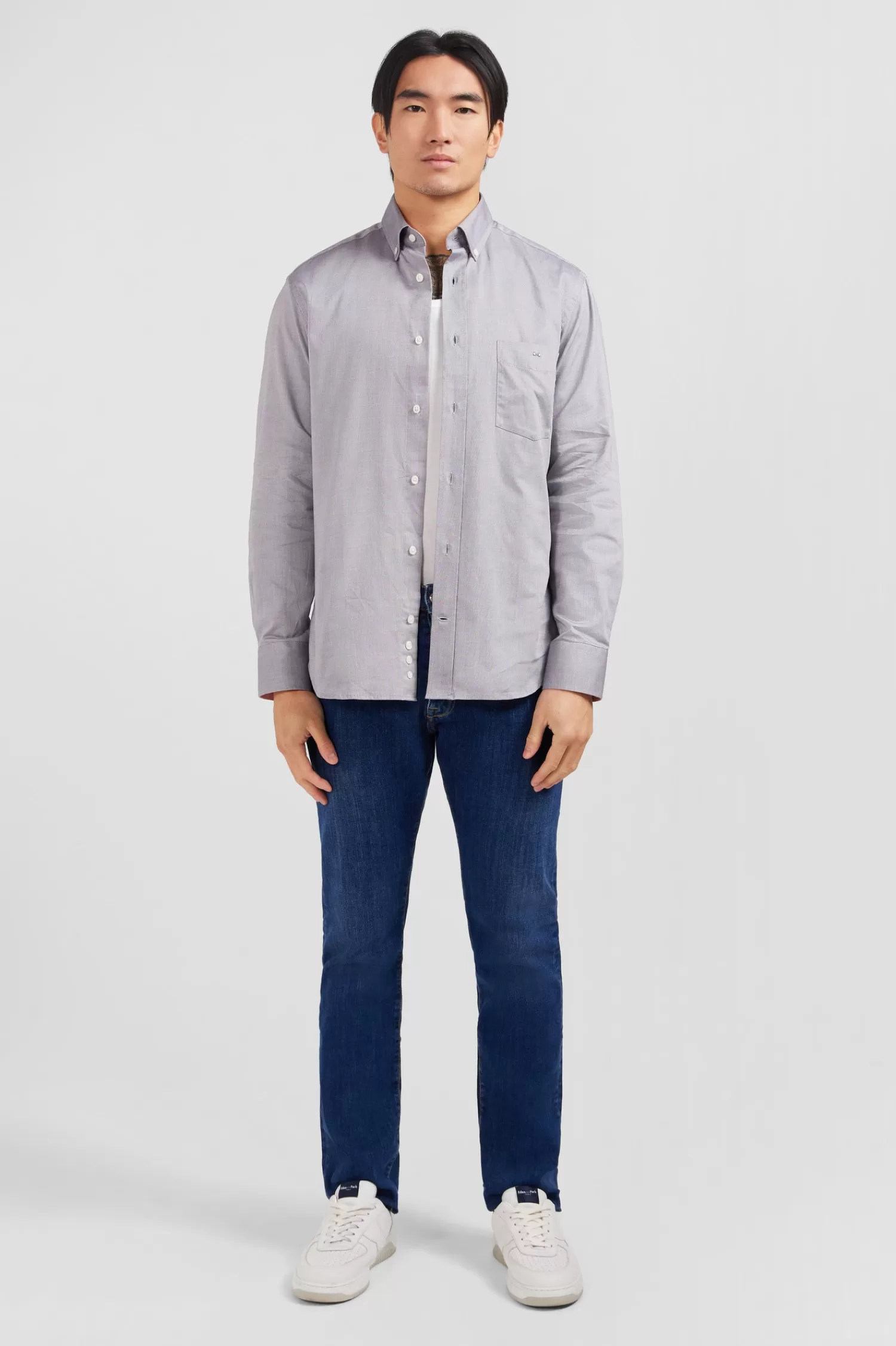 Eden Park Light grey cotton shirt< Shirts