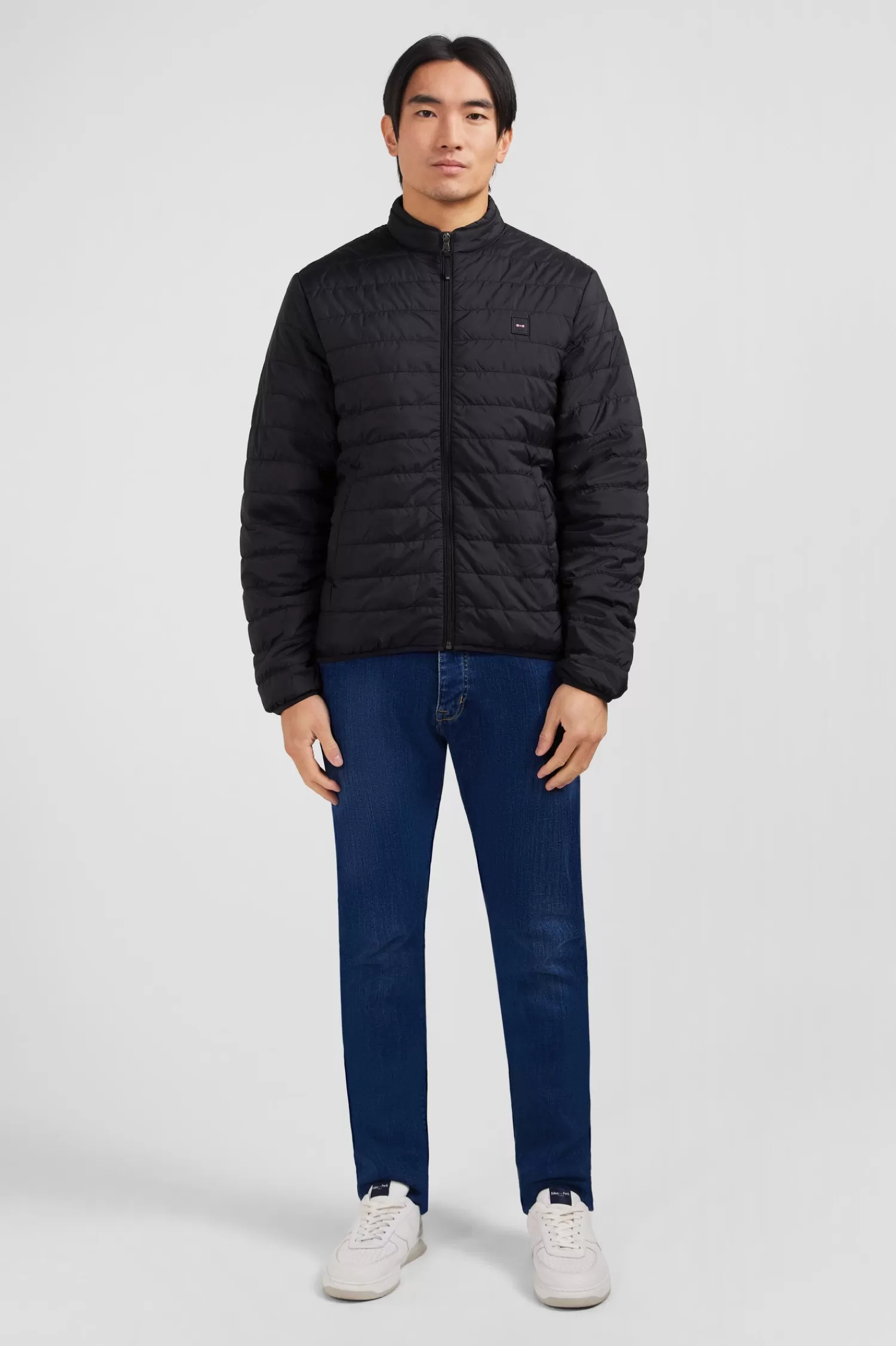 Eden Park Lightweight, long-sleeved puffa jacket in black< Coats And Jackets