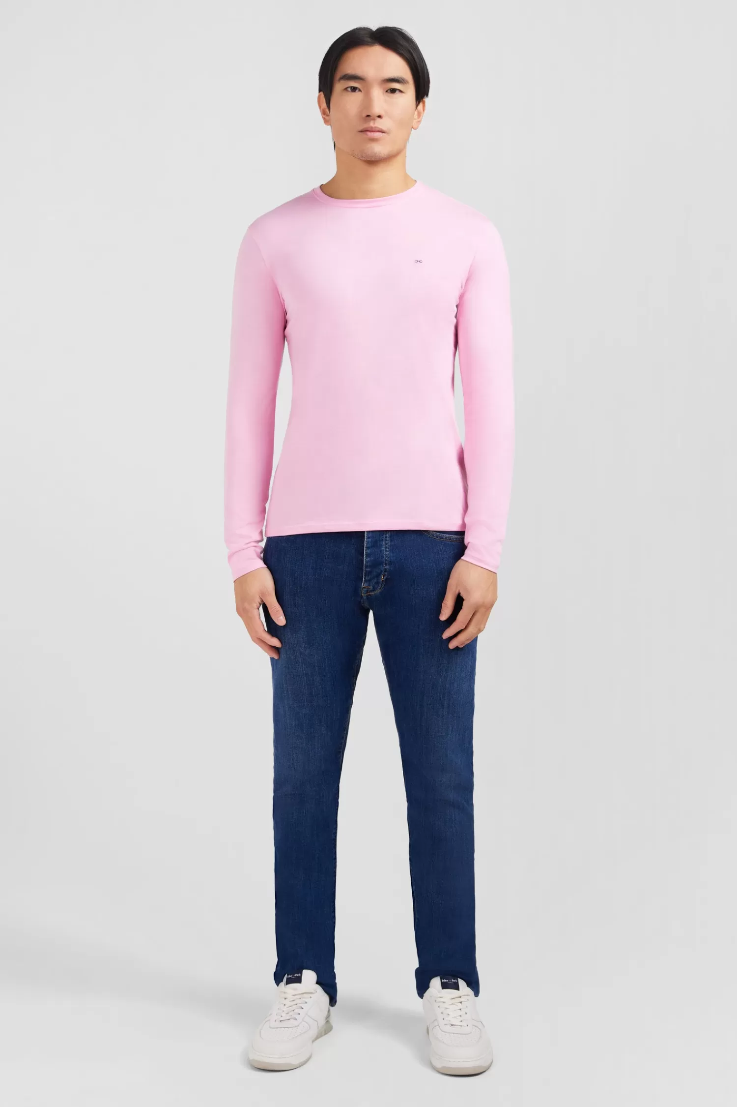 Eden Park Long sleeved pink cotton t-shirt< T-shirts