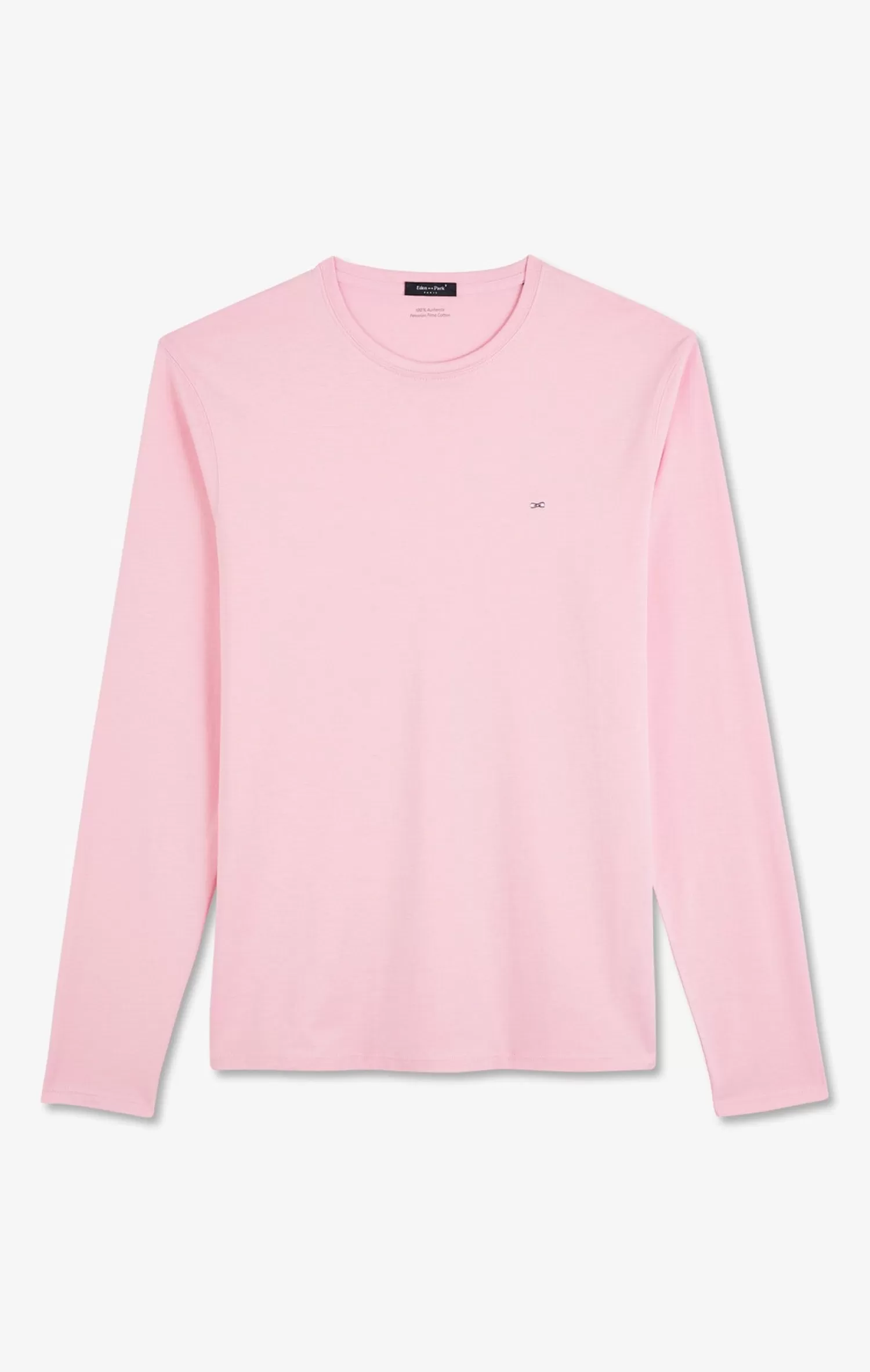 Eden Park Long sleeved pink cotton t-shirt< T-shirts