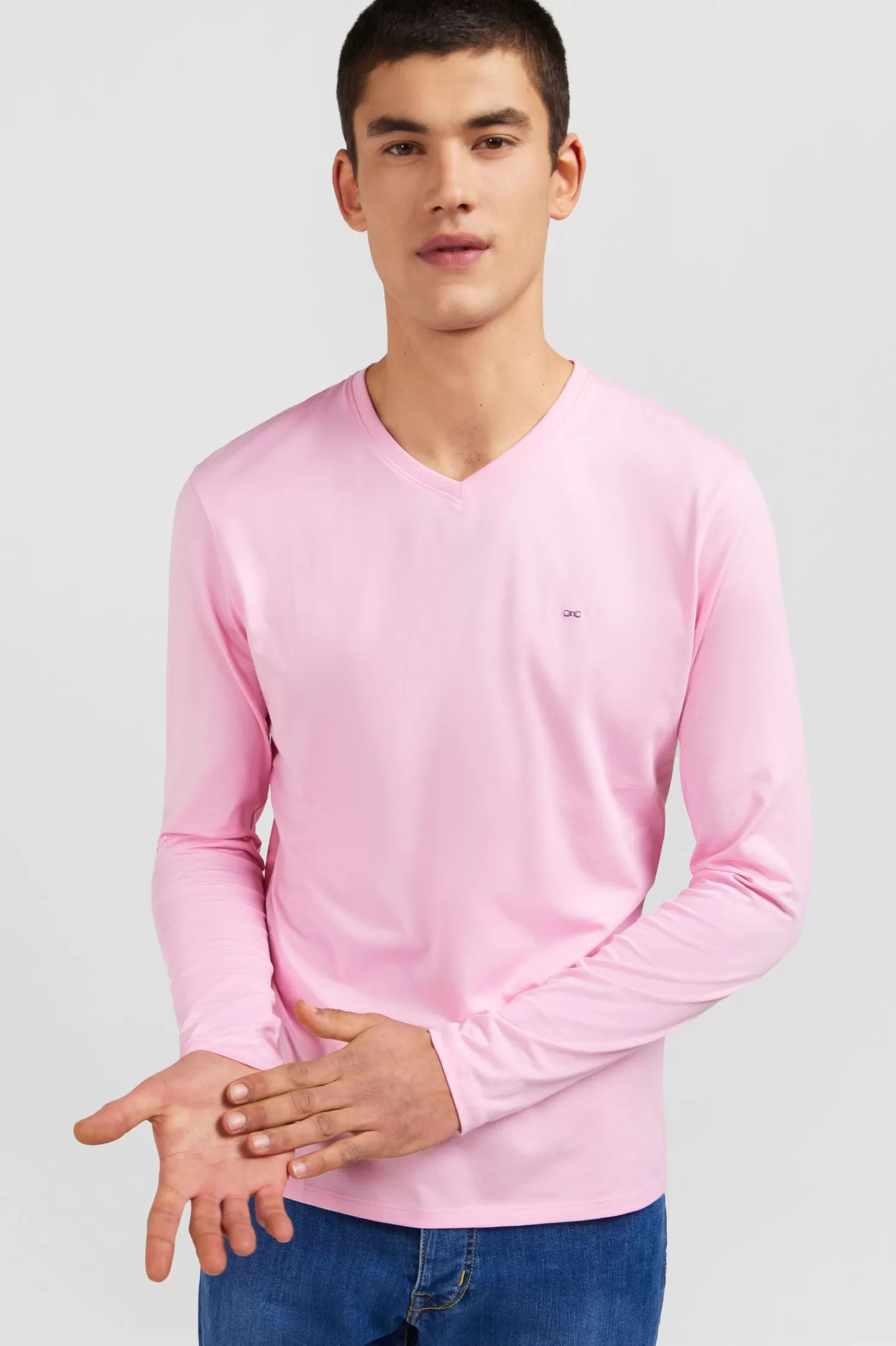 long_sleeved_pink_v_neck_tshirt_3.webp Eden Park Long sleeved pink V neck t-shirt< T-shirts