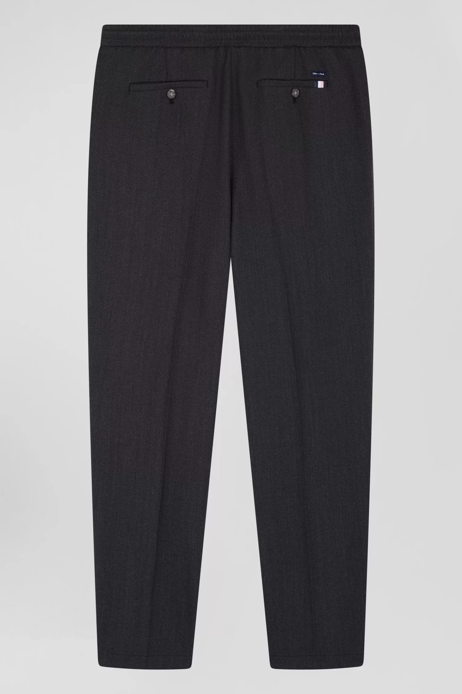 Eden Park Modern anthracite grey elastic waist trousers< Pants