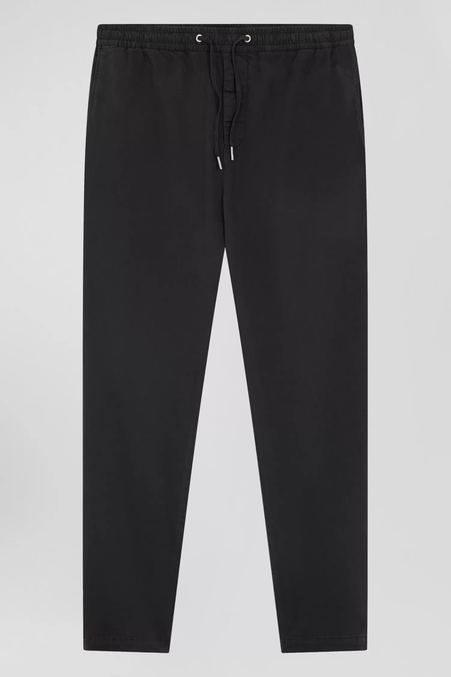 Eden Park Modern anthracite grey stretch cotton elastic waist trousers< Pants