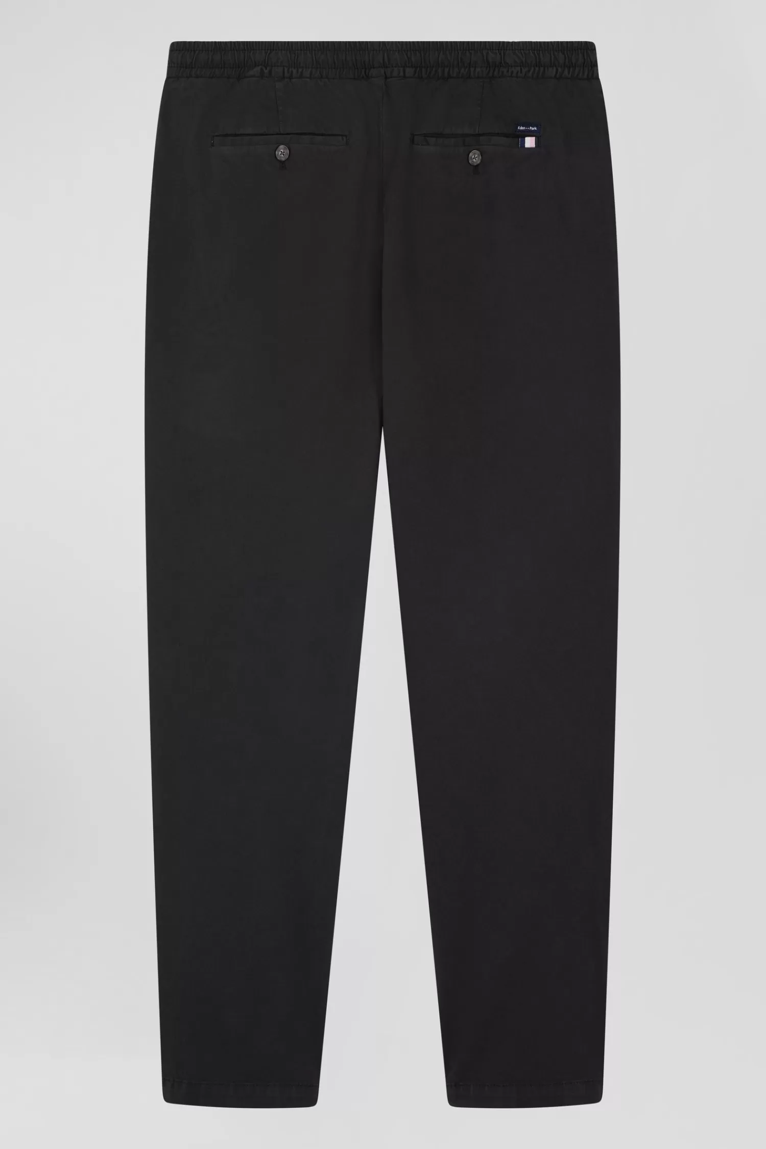 Eden Park Modern anthracite grey stretch cotton elastic waist trousers< Pants